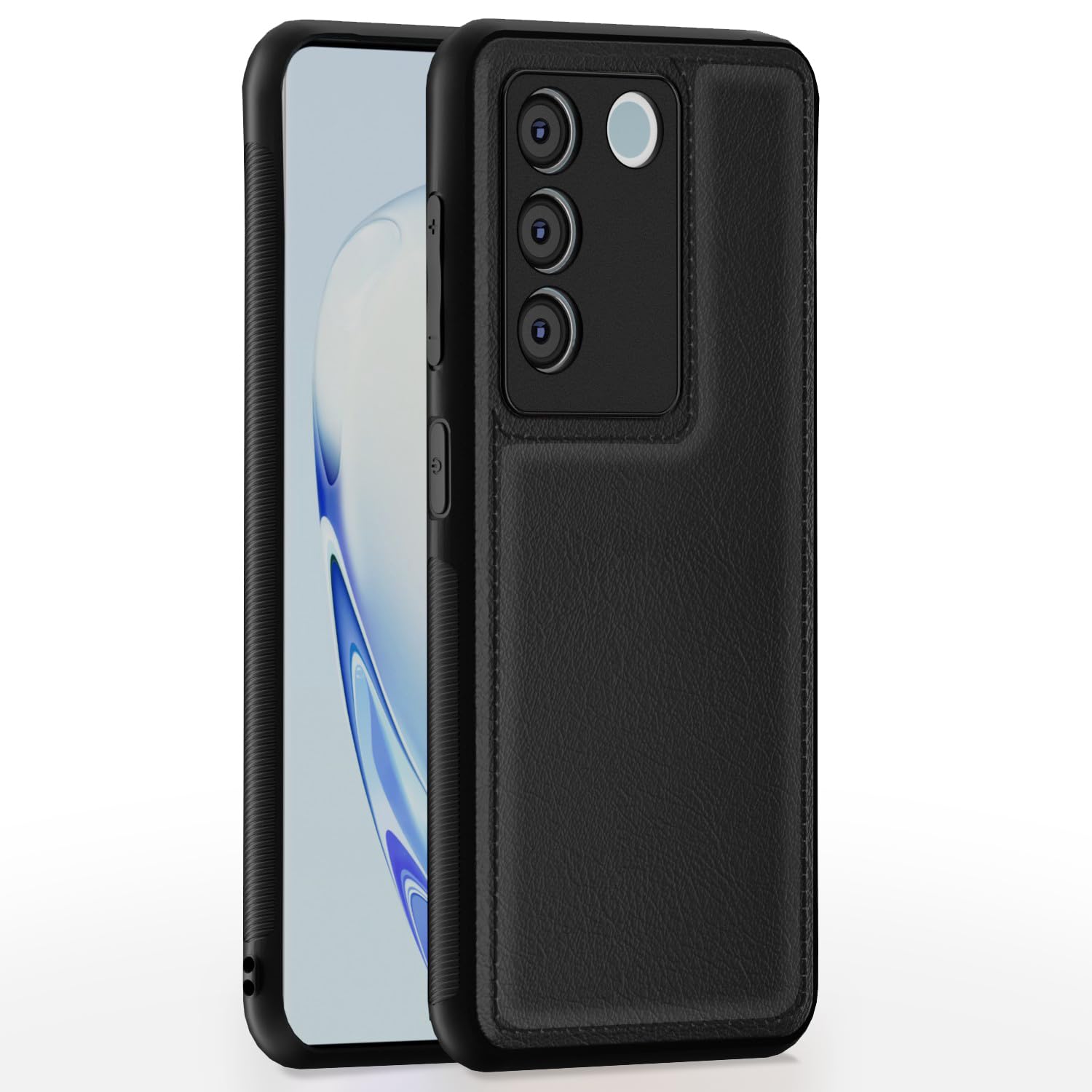 Vivo V27 5G / V27 Pro 5G LeatherBack Back Cover – Black