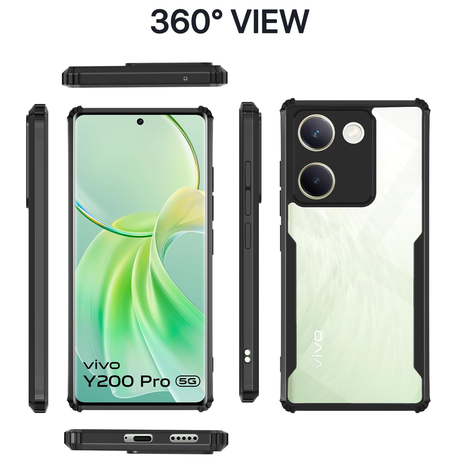Pikkme black Clear phone cover for Vivo Y200 Pro 5G – photo 2