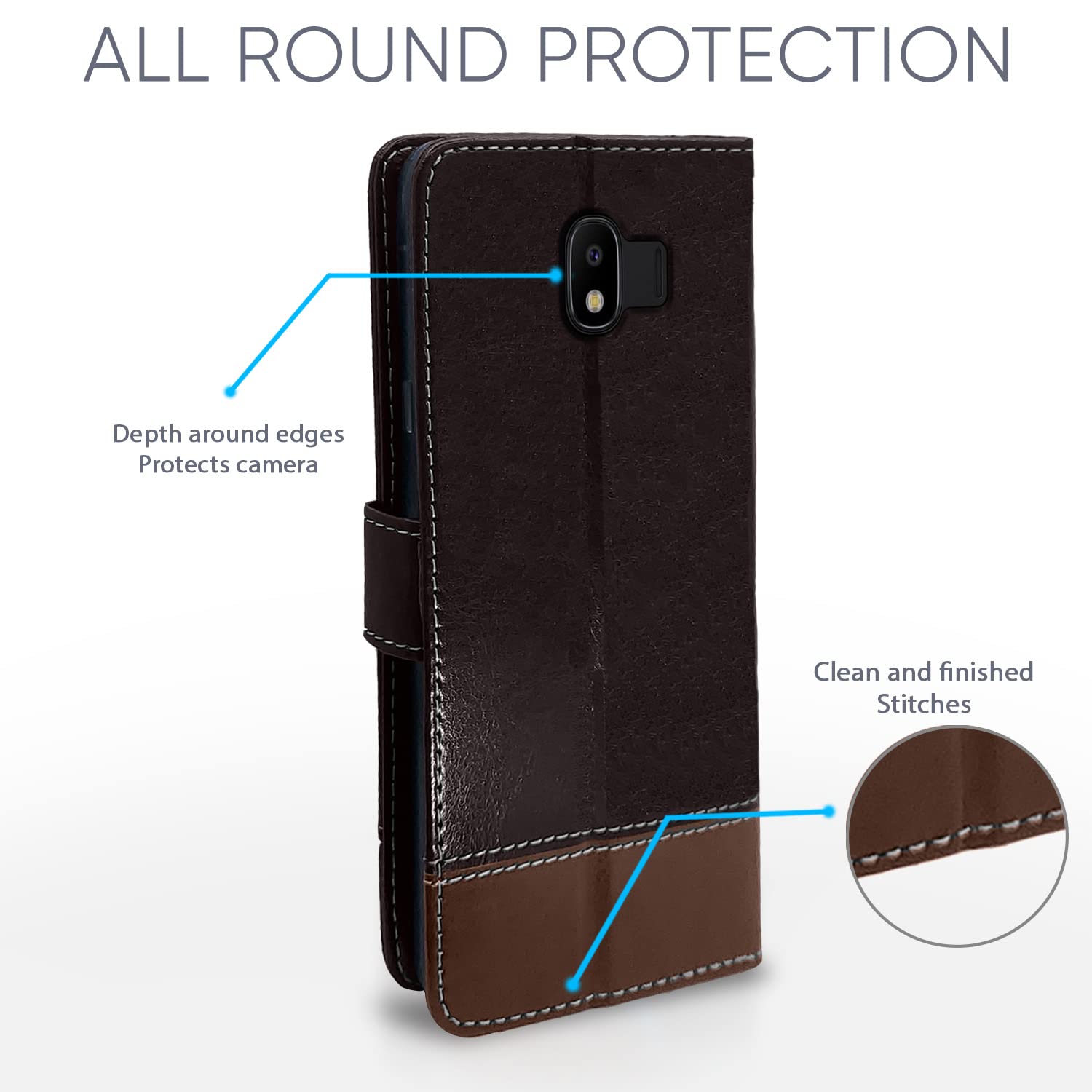 Coffee & brown wallet flip cover for Samsung J2 Core – Pikkme – photo 4