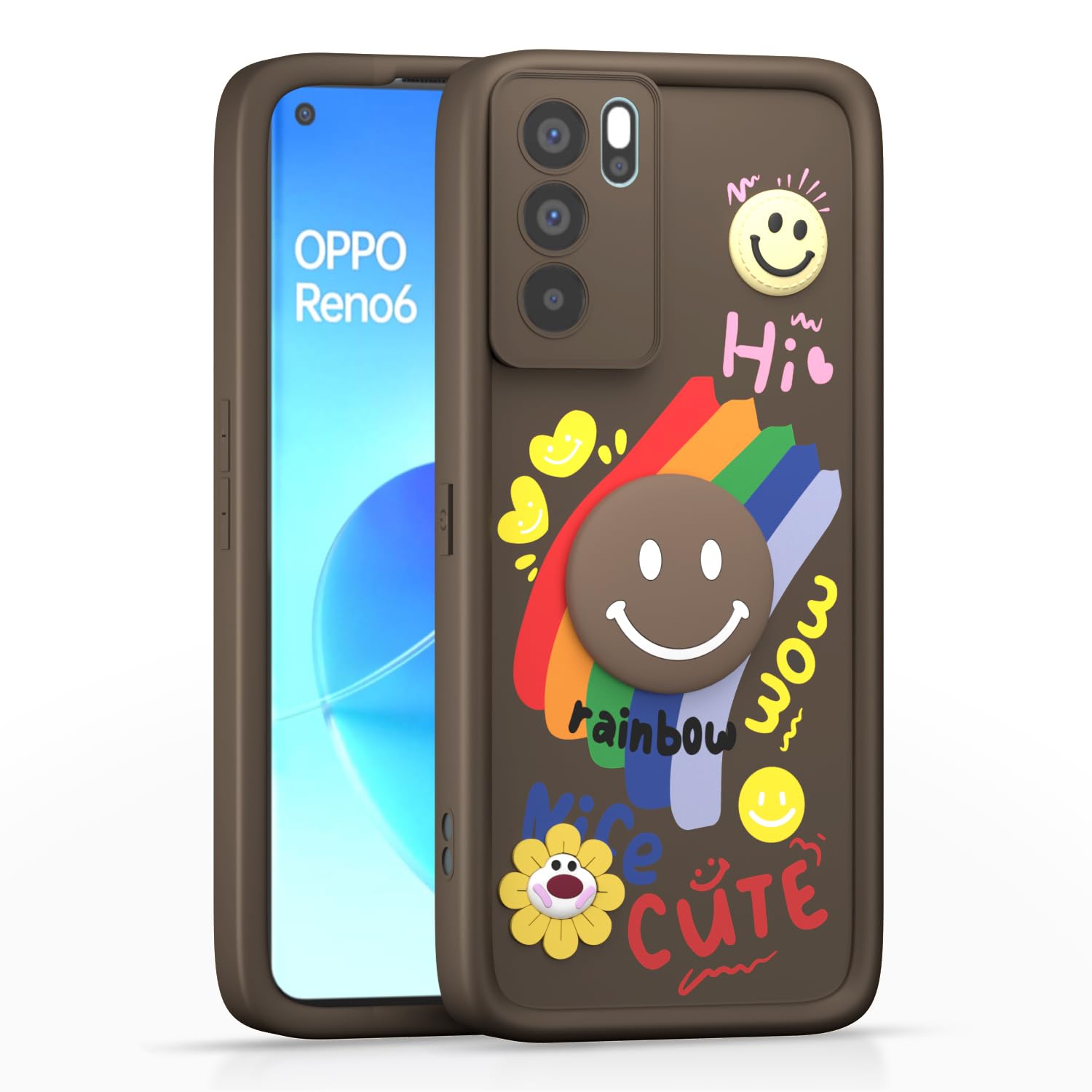 Brown phone cover for Oppo Reno 6 Pro 5G – Pikkme
