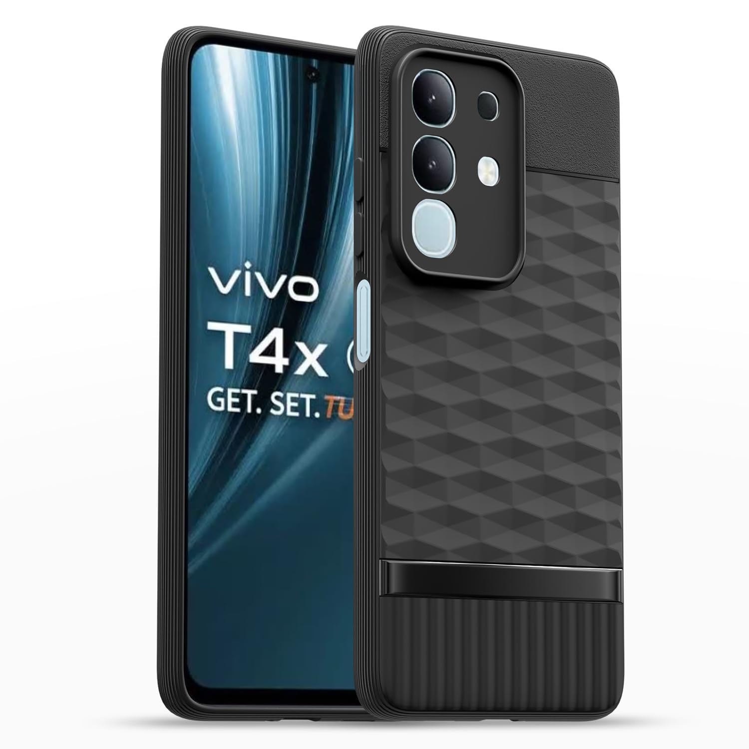 Pikkme Vivo T4x 5G Shockproof Soft Flexible Gencase Back Cover (Black)