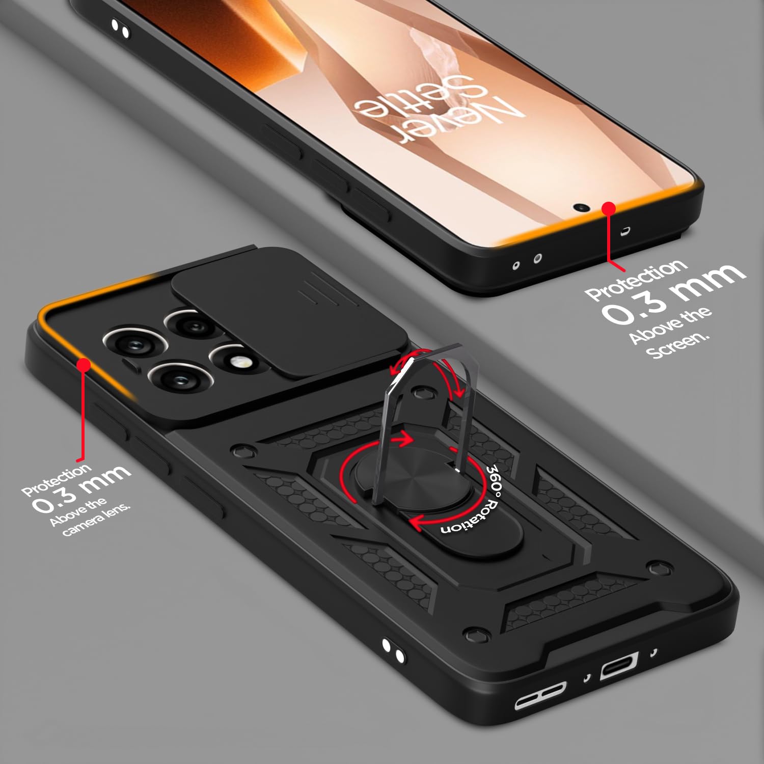 OnePlus 13R 5G D10 Camera Shield phone cover in black by Pikkme – photo 4