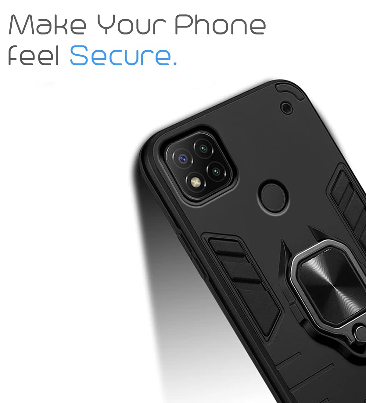 Pikkme black D5 Tough Armor mobile back cover for Redmi 9, Redmi 9C – photo 6