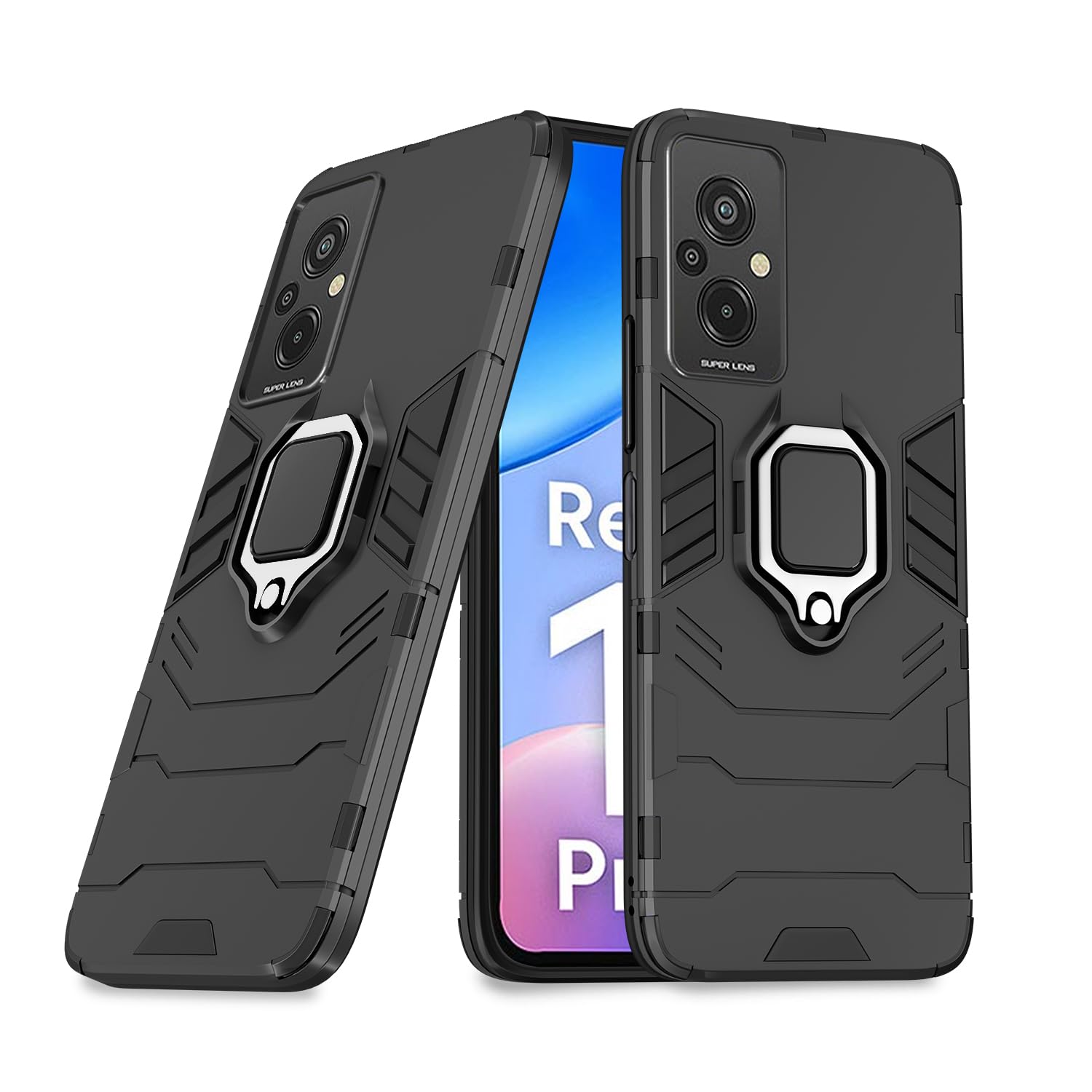 Pikkme Redmi 11 Prime 4G D5 Tough Armor Back Cover | Black