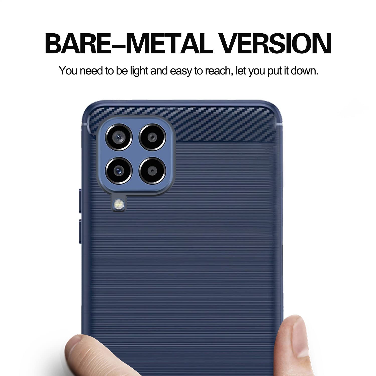 Pikkme Samsung Galaxy M33 5G Hybrid Carbon Fiber Back Cover | Blue