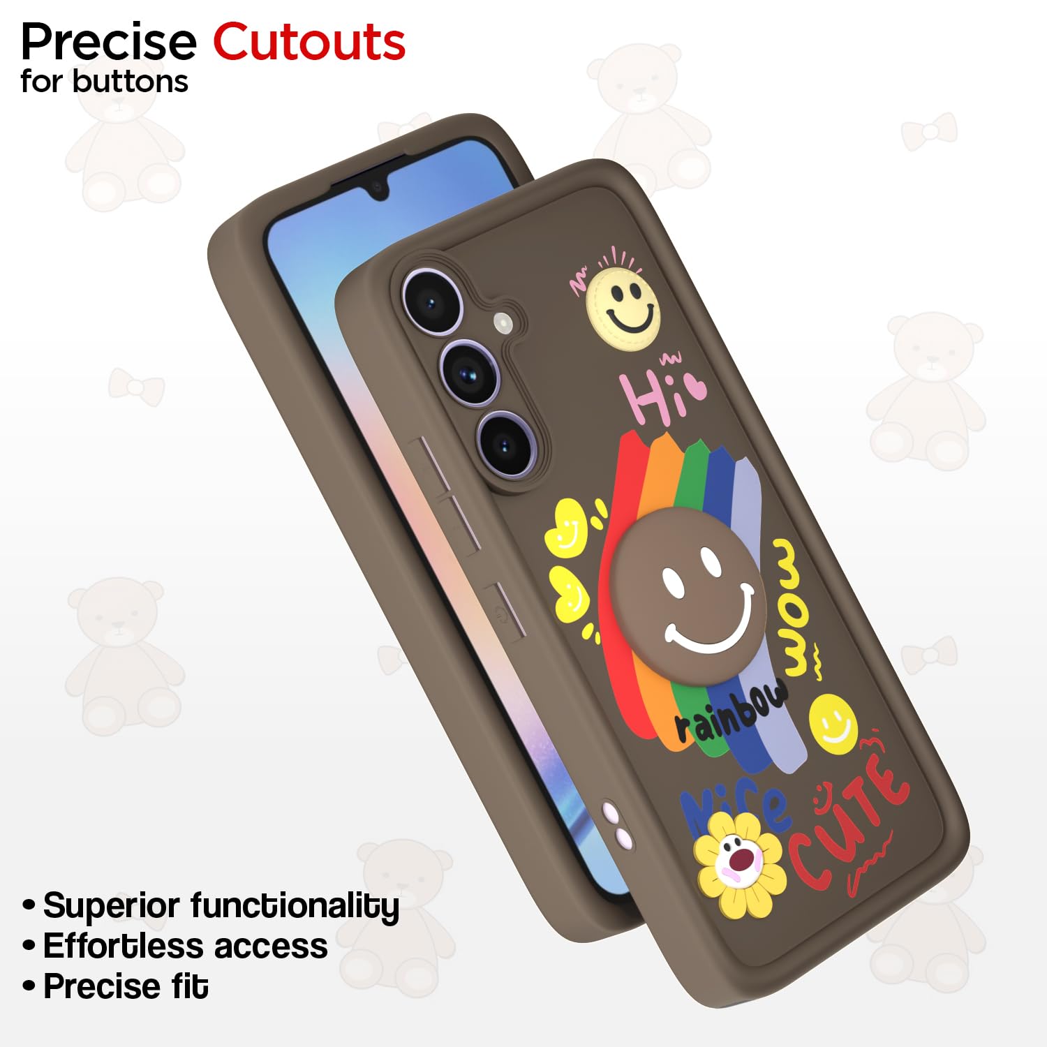 Pikkme Samsung A34 5G Soft Silicone brown mobile back cover – photo 6