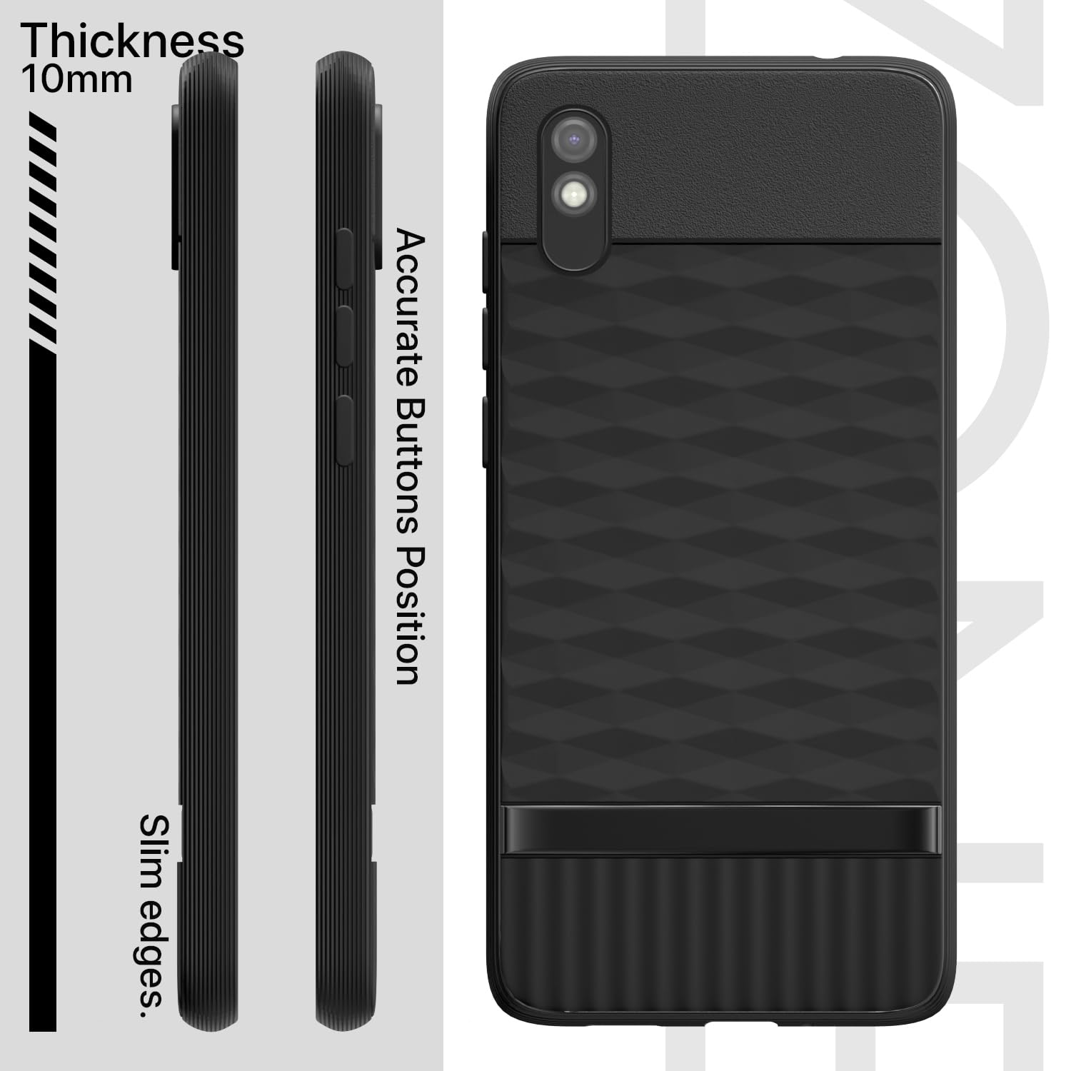 Pikkme Redmi 9A / 9i / 9A Sport Gencase Back Cover (Black)
