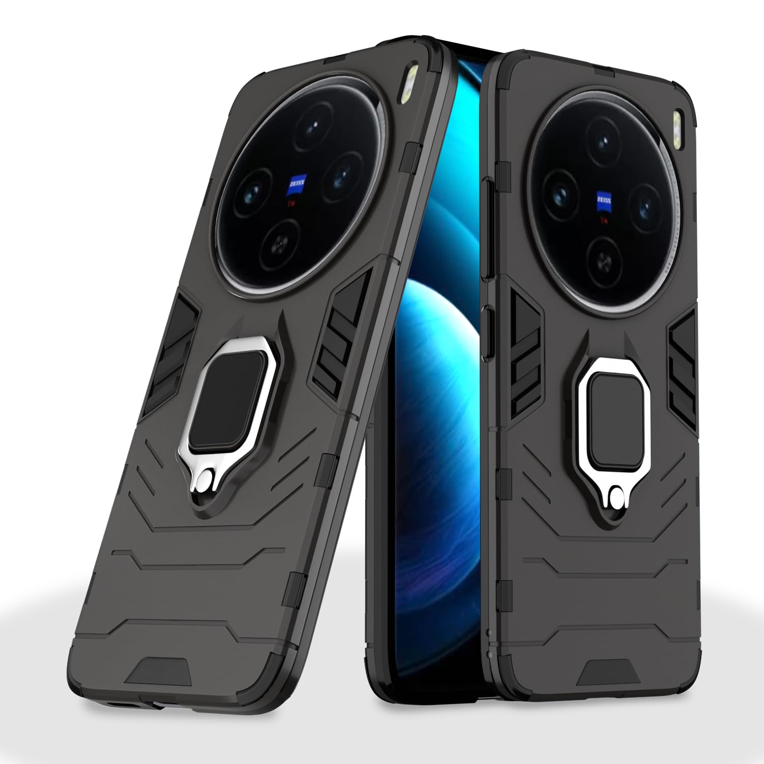 Vivo X100 5G D5 Tough Armor mobile back cover in black by Pikkme