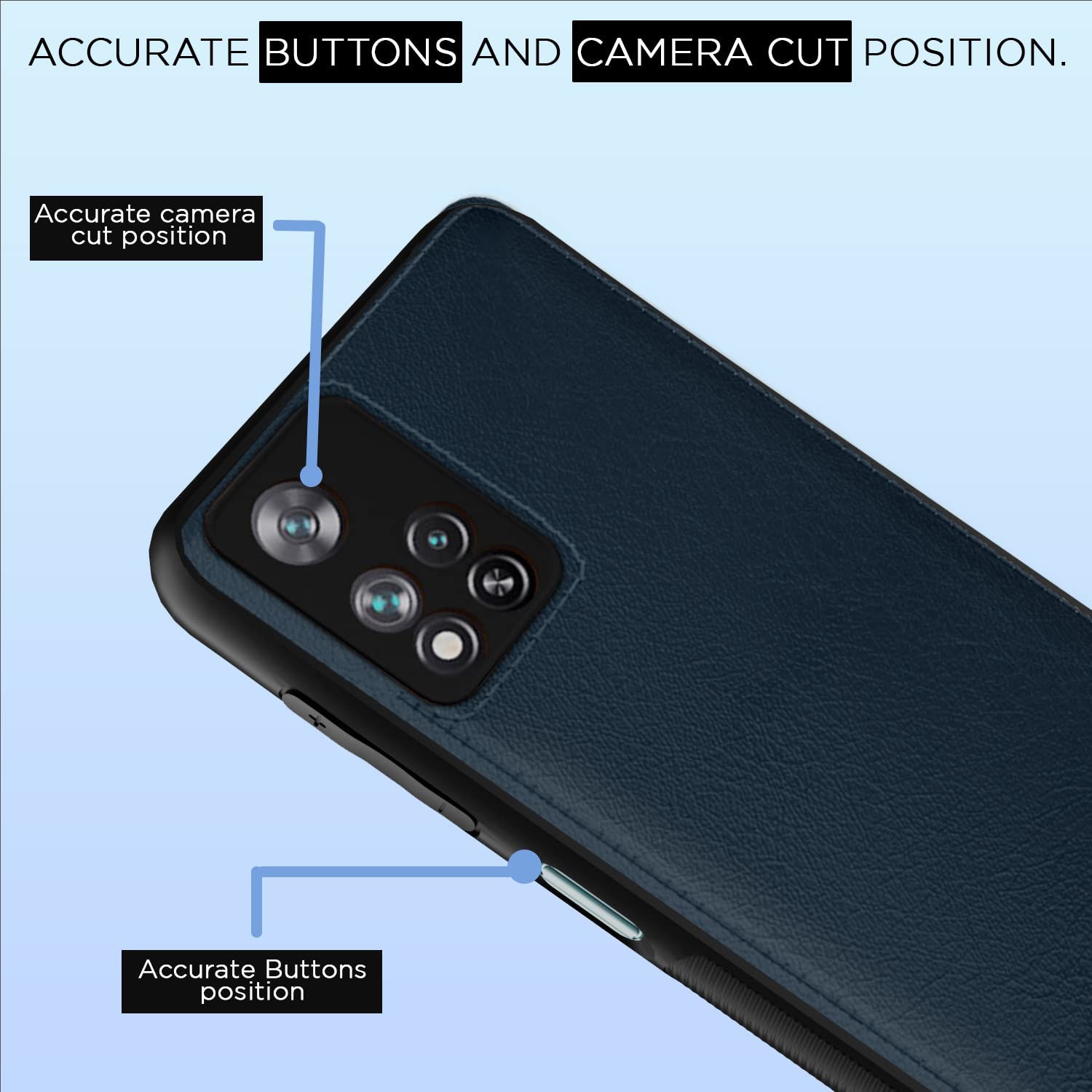 Pikkme Mi 11i 5G  Leather Back Case | Blue