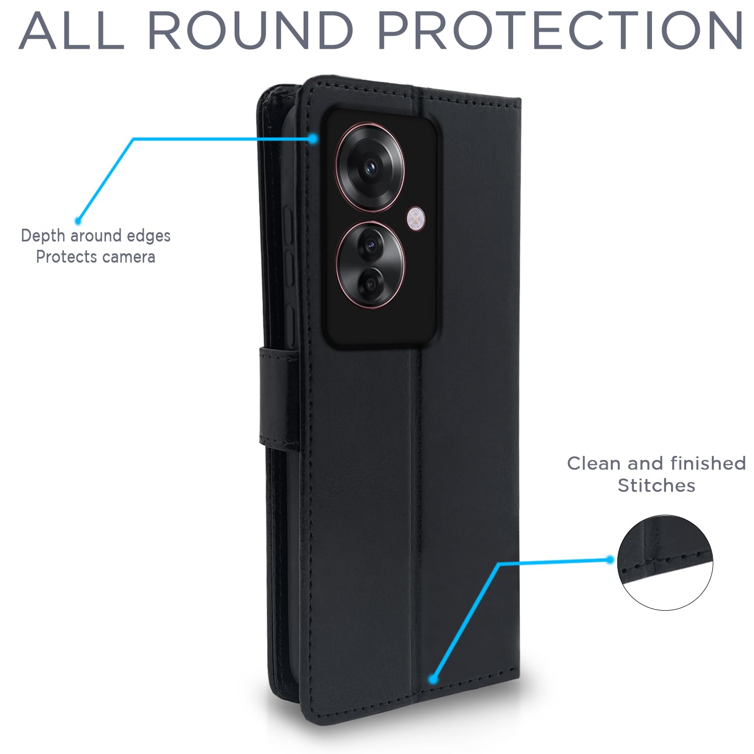 OPPO F25 Pro 5G flip case in black by Pikkme – photo 4