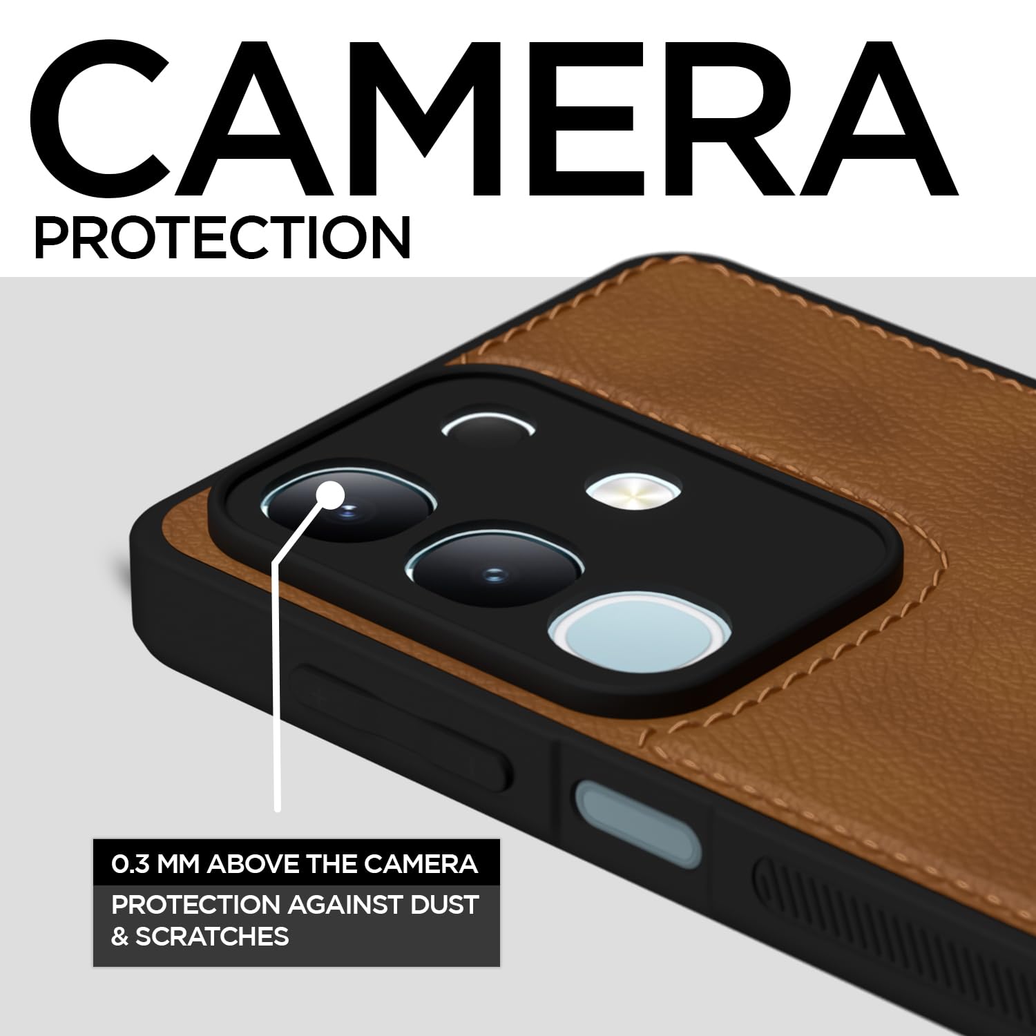 Pikkme Vivo T4x 5G / iQoo Z10x 5G Leather Back Case | Brown