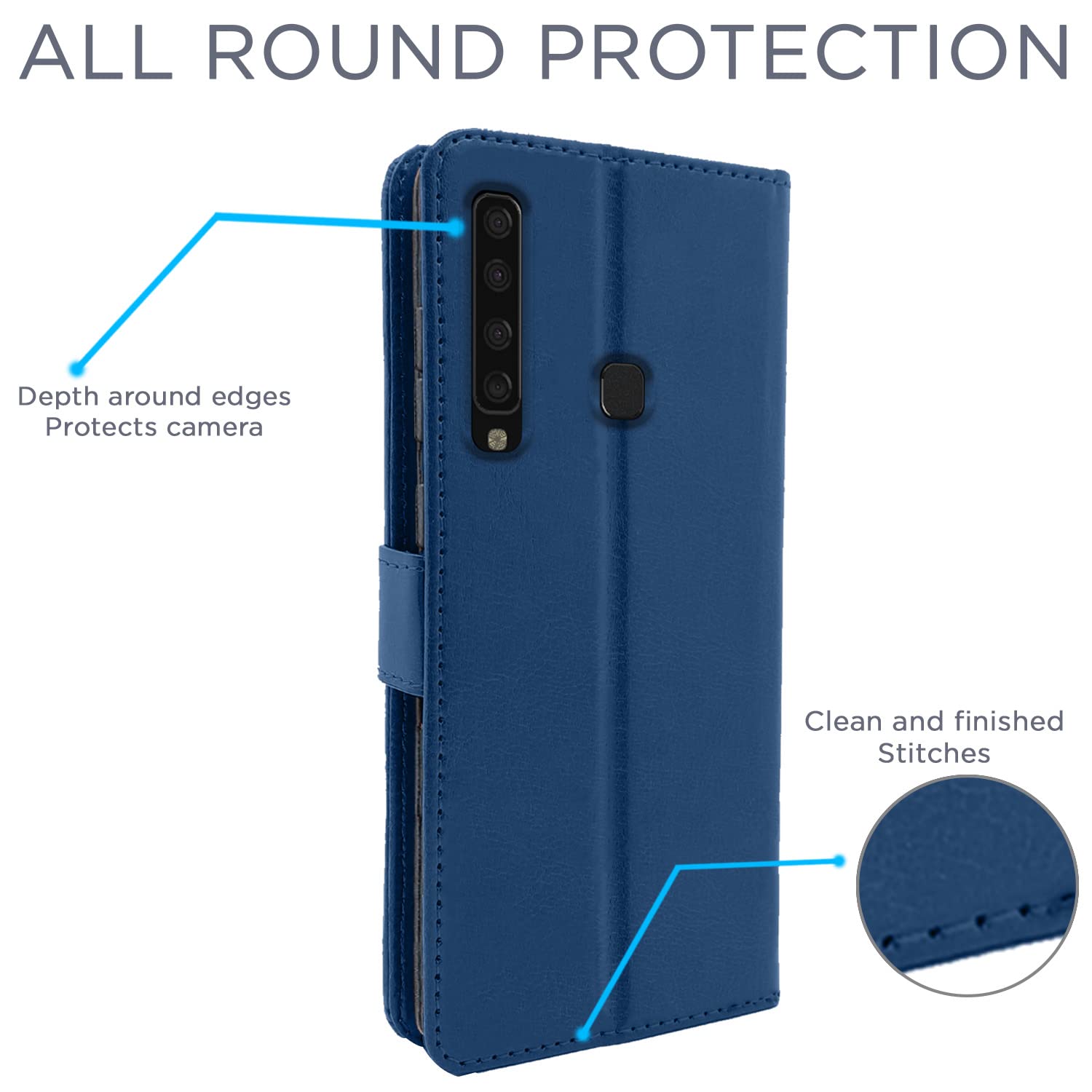 Pikkme Samsung Galaxy A9 2018 Vintage Flip Cover (Blue)