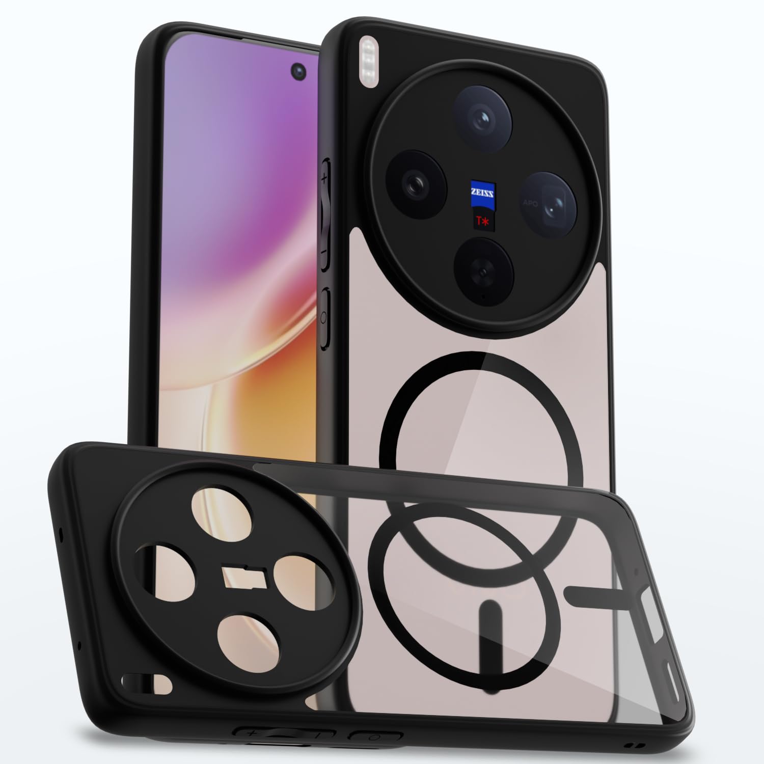 Black mag-safe back cover for Vivo X300 5G – Pikkme
