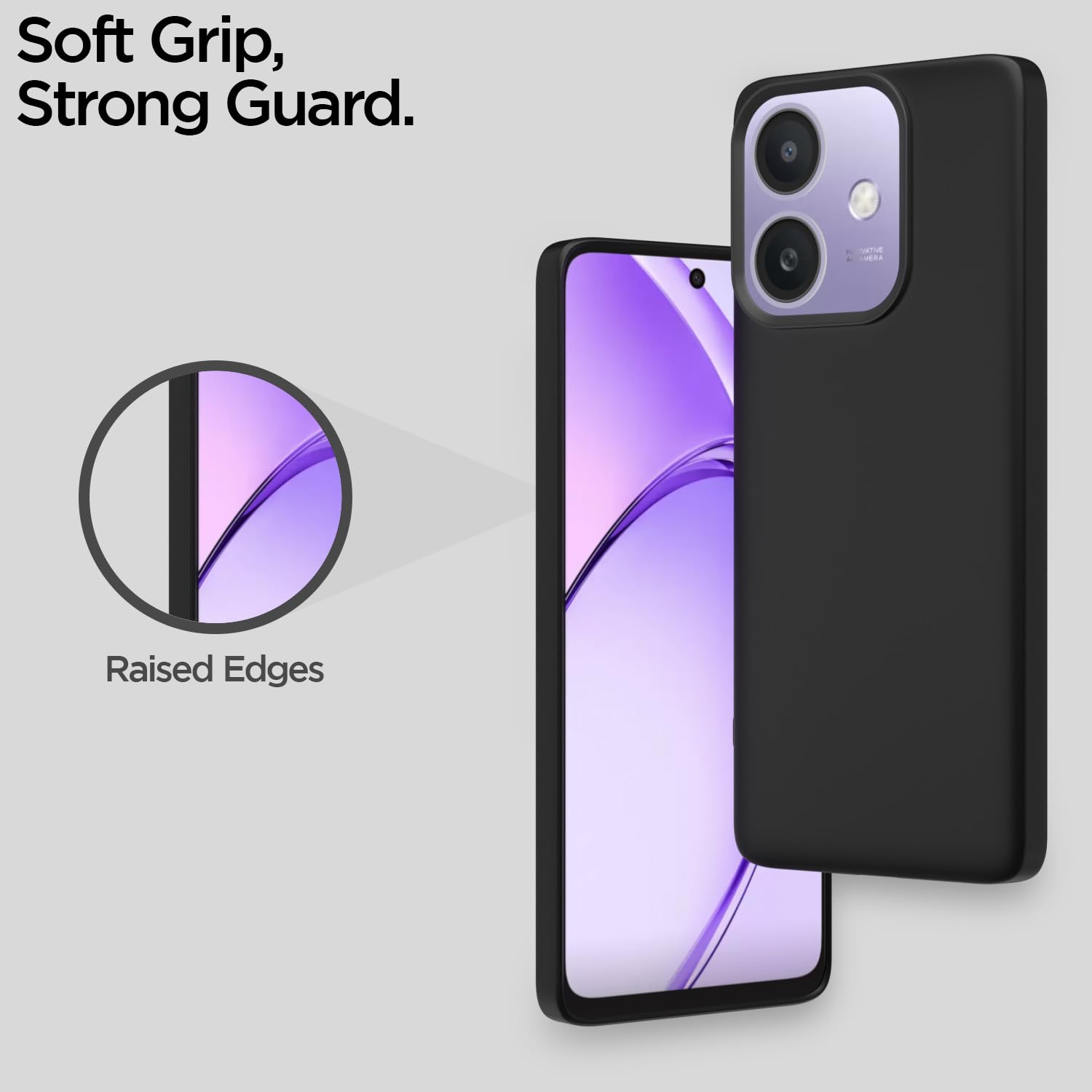 Pikkme Oppo A3x 5G / A3x 4G SideCut Back Cover (Black)