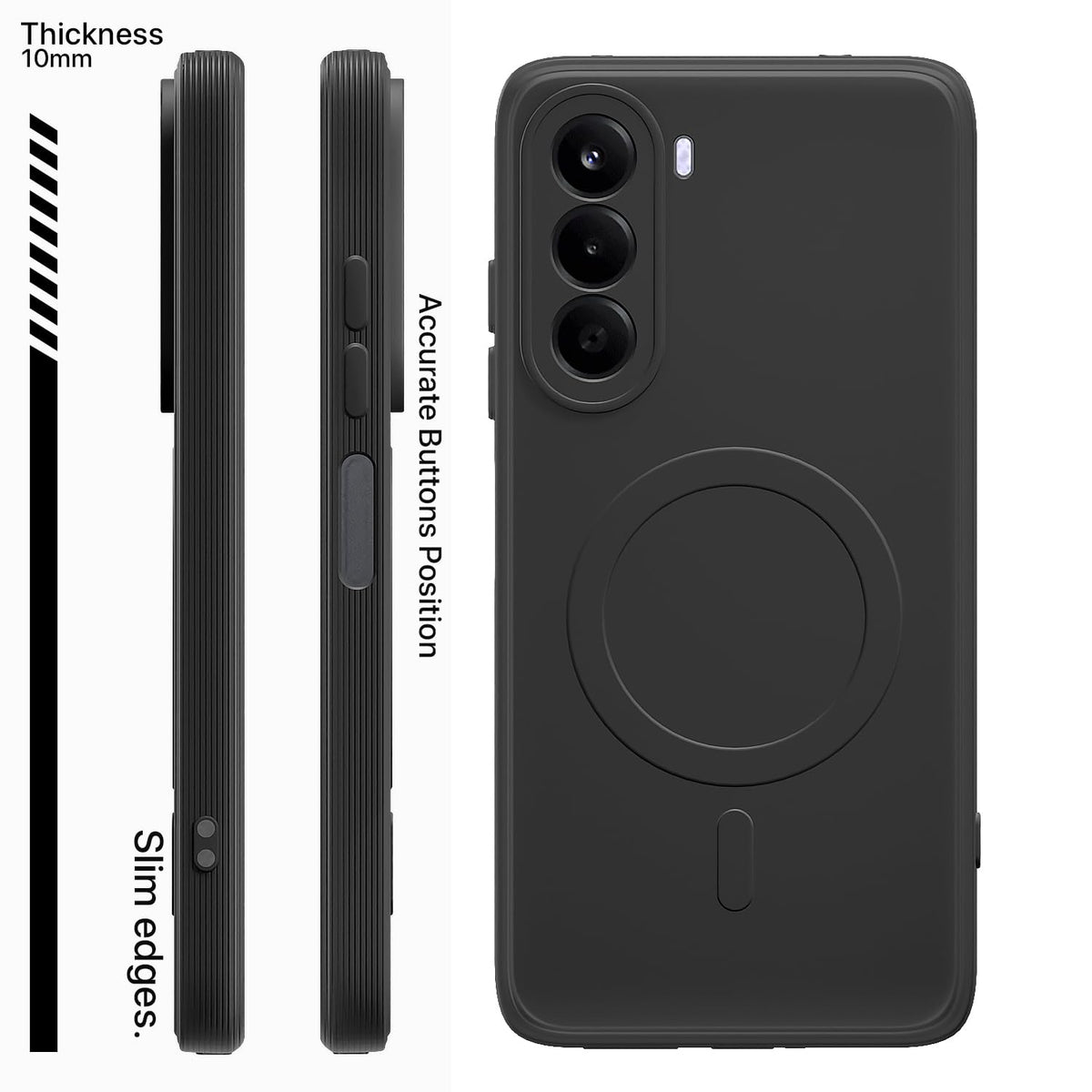 Pikkme black MagSafe phone cover for OnePlus Nord CE 6 Lite 5G – photo 3