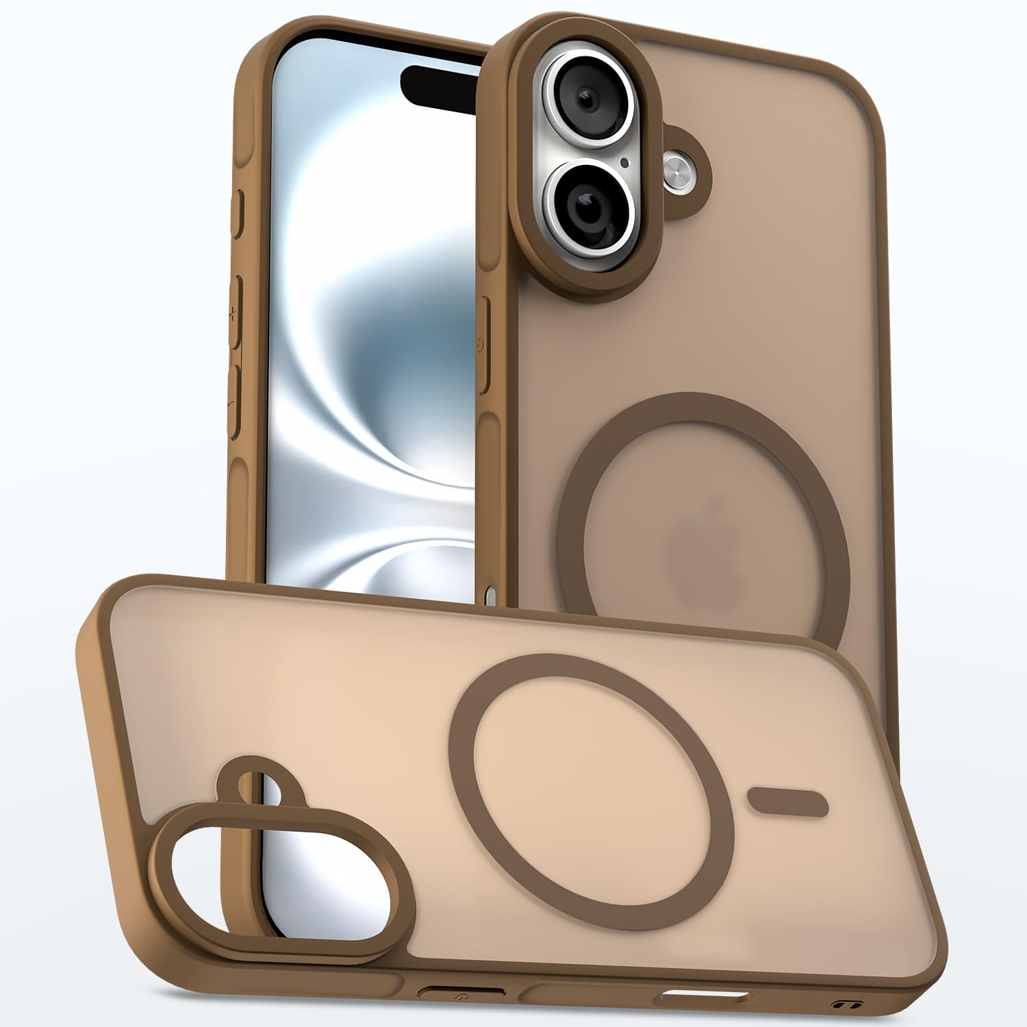 Brown back cover for iPhone 16 – Pikkme