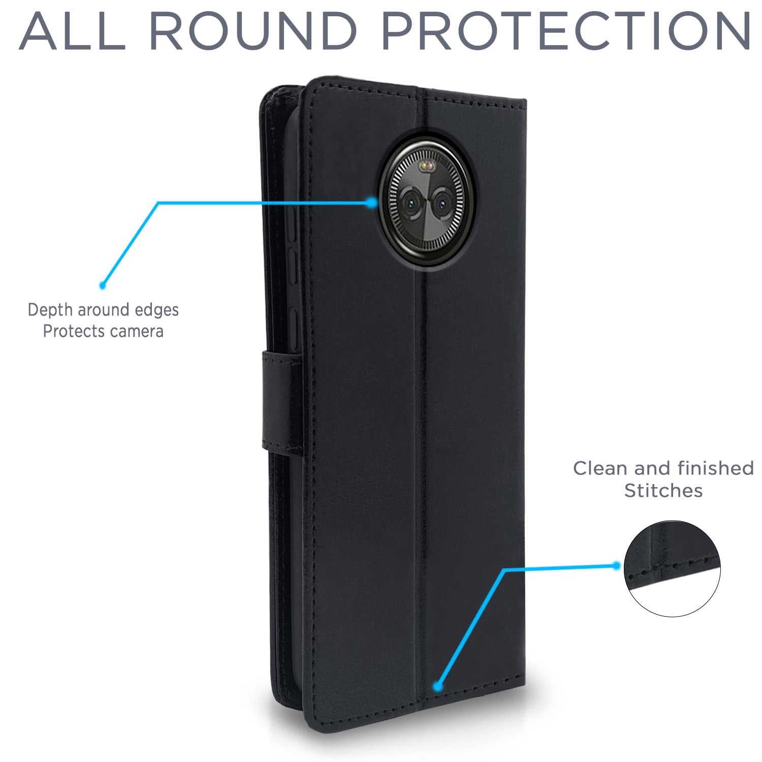 Pikkme Moto X4 Wallet black mobile flip cover – photo 4