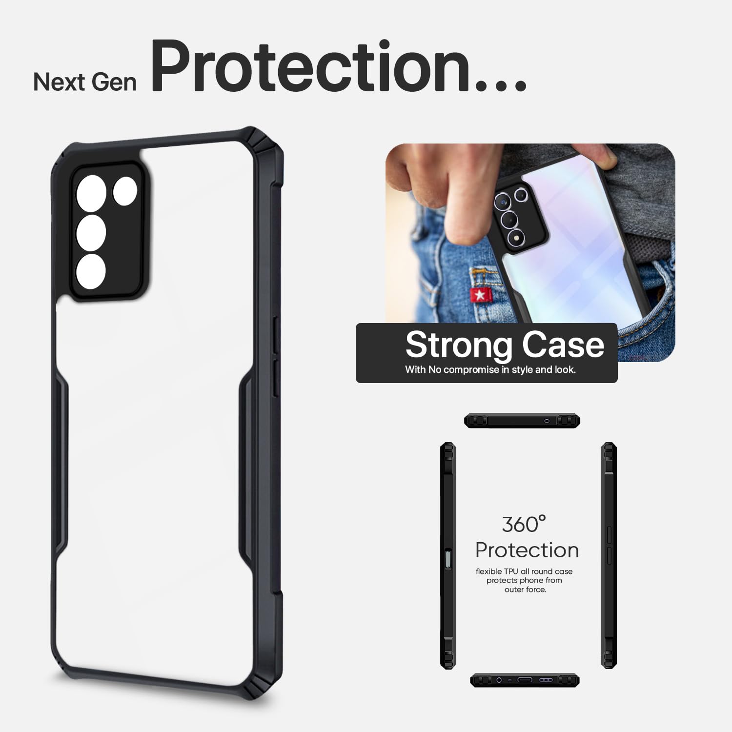 Pikkme Realme 9 5G SE/Realme 9 5G Speed Edition Back Cover (Black)