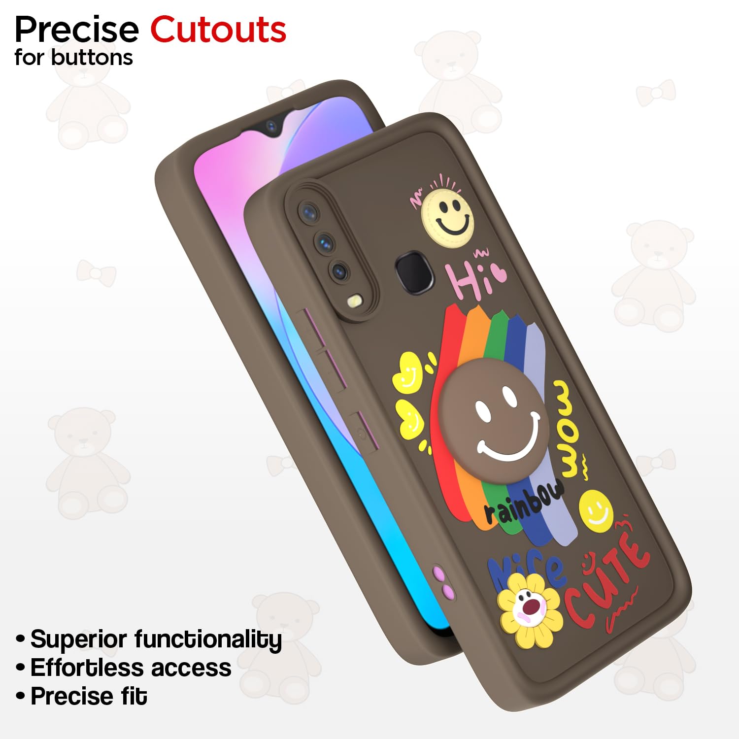 Pikkme brown Soft Silicone mobile cover for Vivo Y12/Y15/Y17/U10 – photo 6