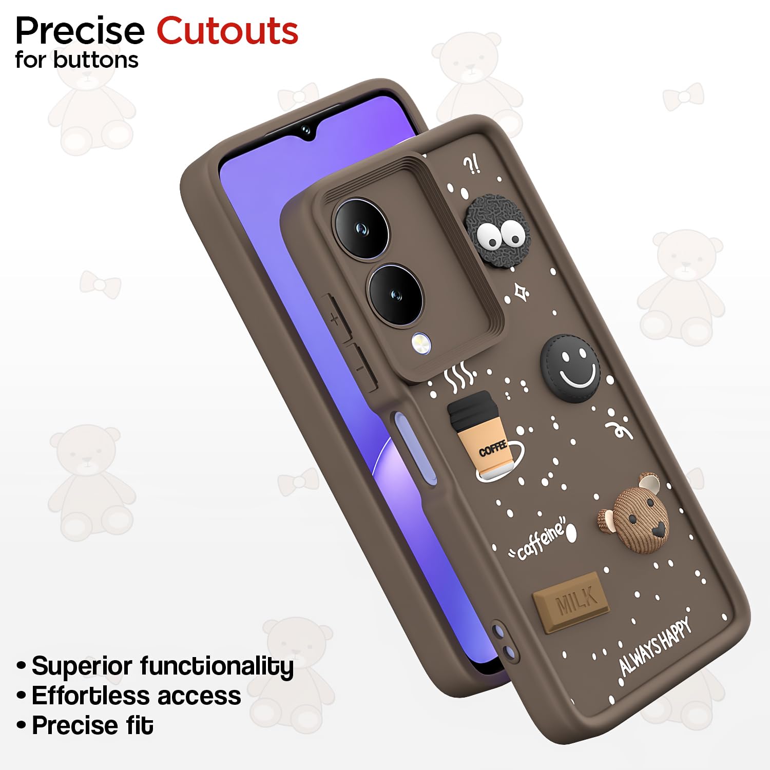Brown Silicone mobile back cover for Vivo Y17s/Y28/3D – Pikkme – photo 6