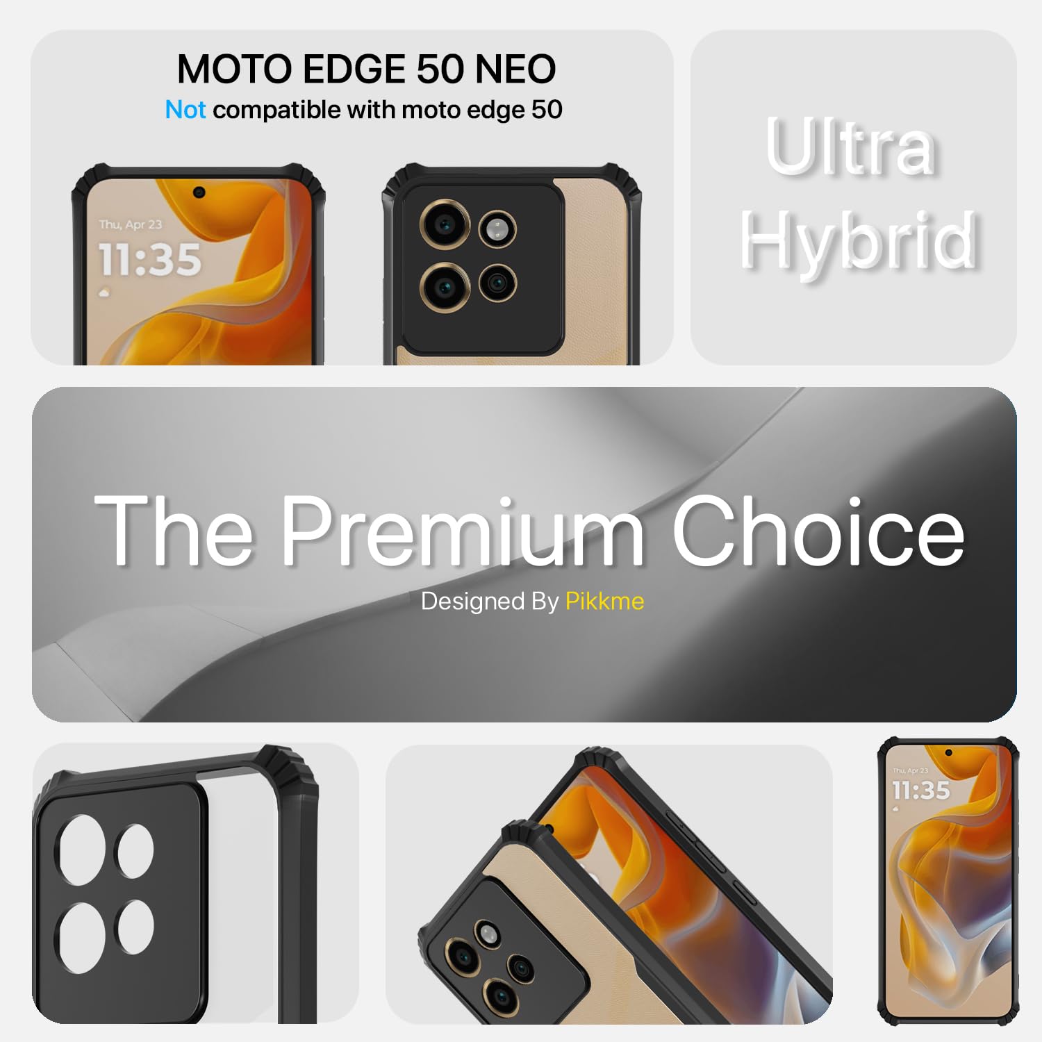 Pikkme Moto Edge 50 Neo 5G Eagle Back Cover (Black)