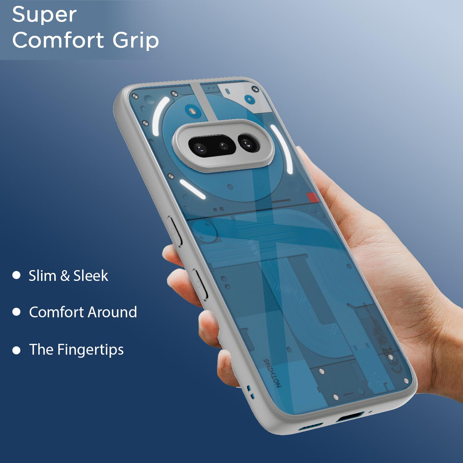 Pikkme Nothing Phone 3a 5G Eagle 2 Shockproof Sleek Hybrid Armor Back Cover (Grey)