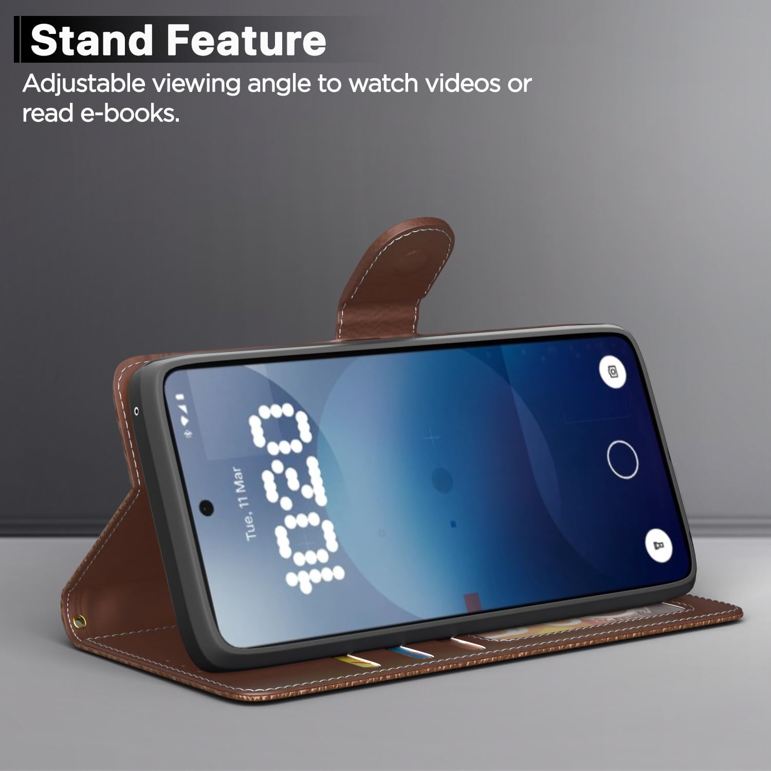 Pikkme Nothing Phone 3a 5G Vintage Flip Cover (Tan)