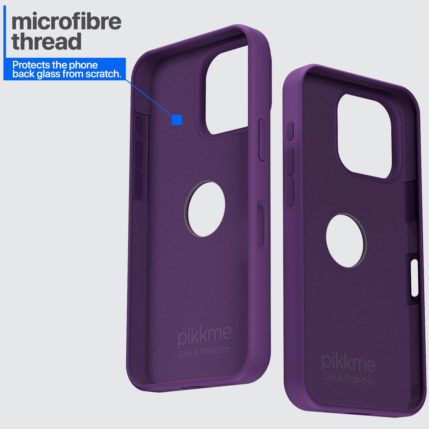 Pikkme iPhone 16 Pro Max Super Soft Silicone Back Cover (Grape)