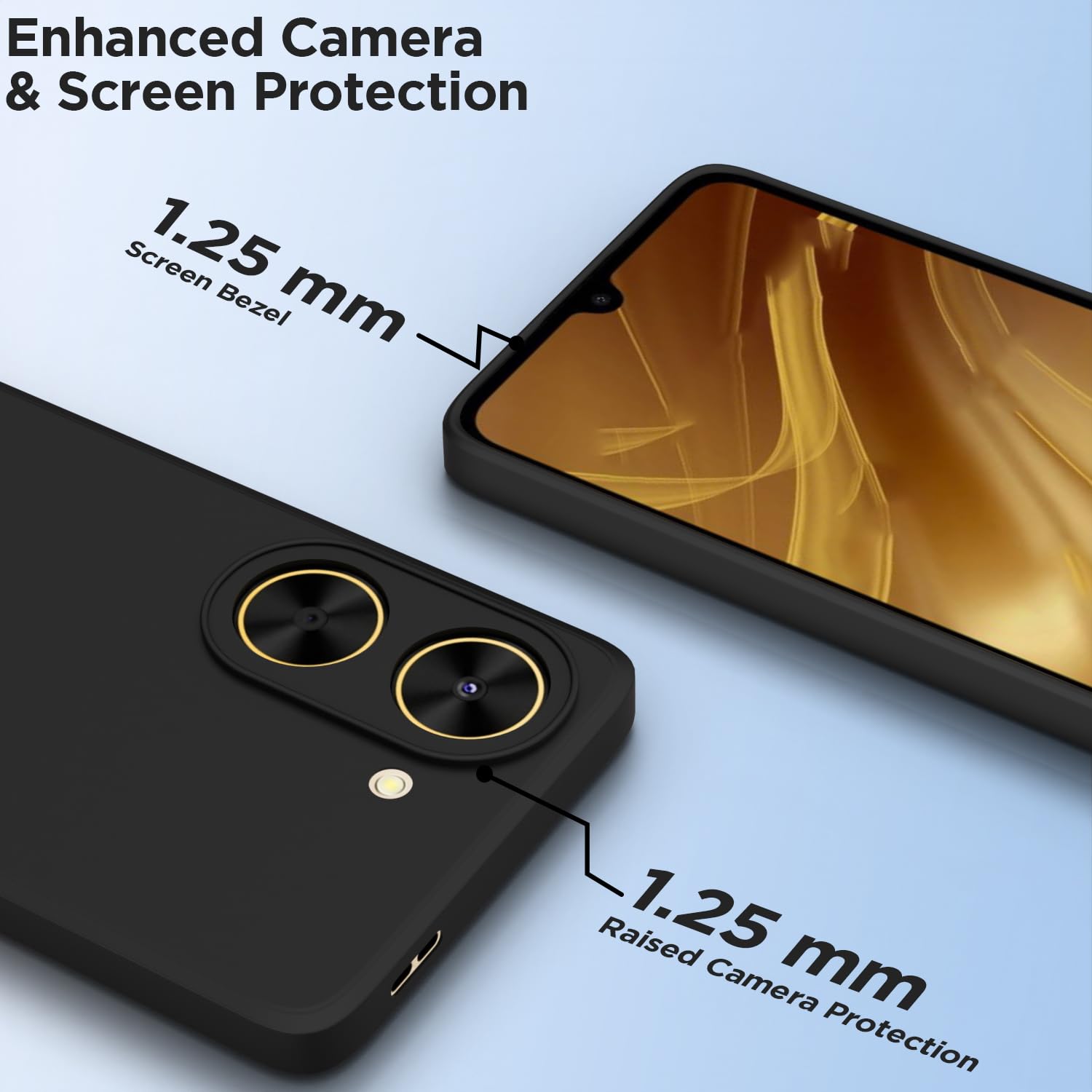 Pikkme Redmi A5/Poco C71 Soft Matte Silicone Shockproof Case (Black)