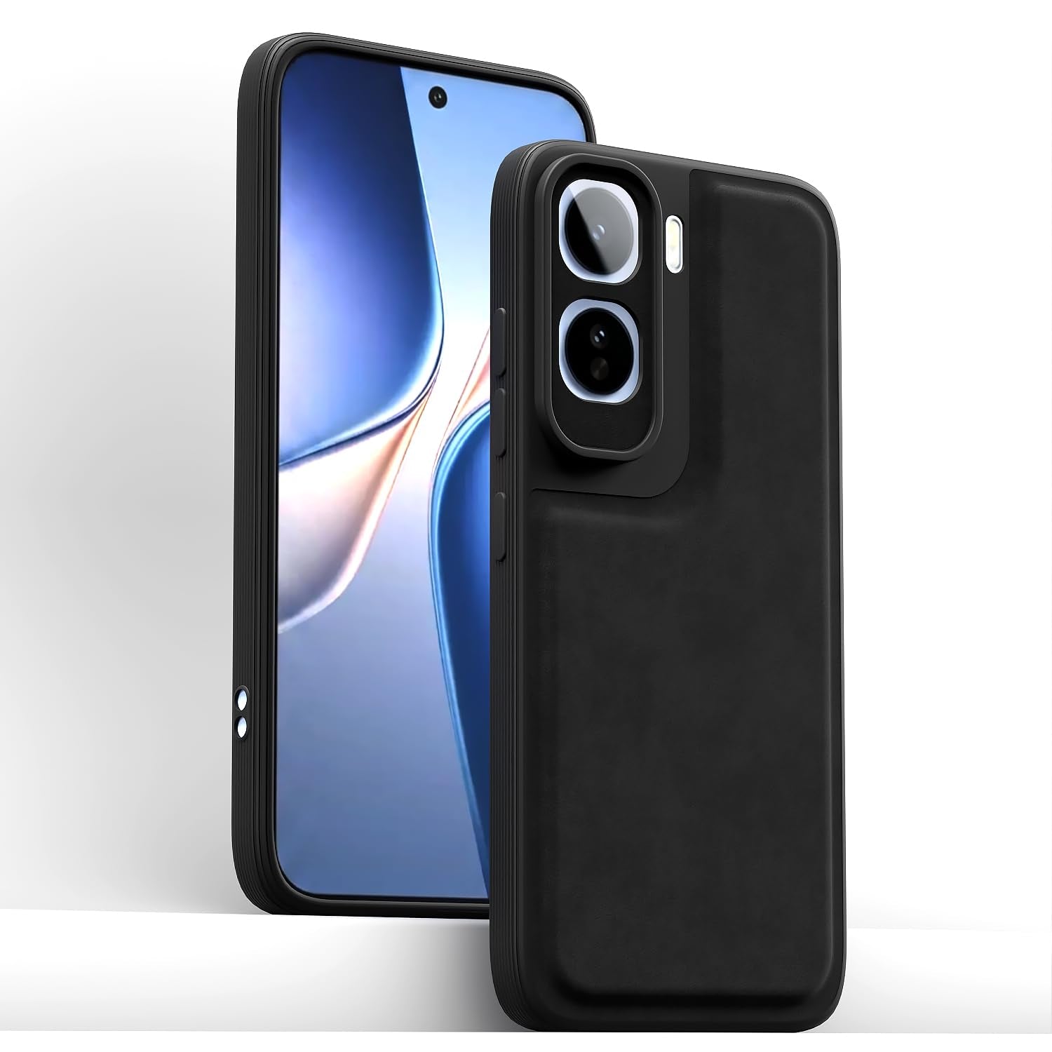 Black Leather back cover for Vivo T5 Pro 5G – Pikkme – photo 2