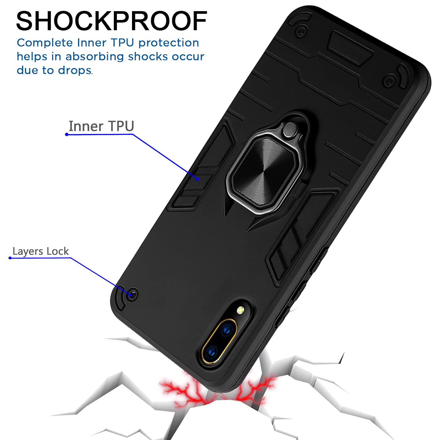 Pikkme black D5 Tough Armor back cover for Vivo V11 Pro – photo 4