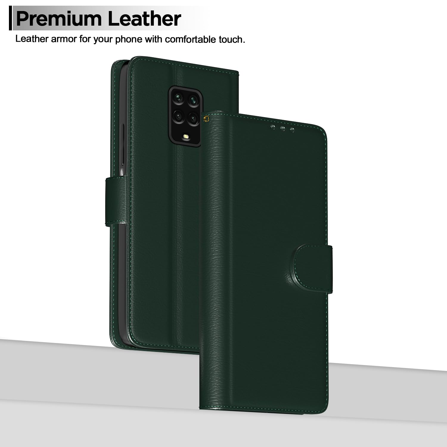 Pikkme Redmi Note 9 Pro/Note 9 Pro Max/Poco M2 Pro/Redmi Note 10 Lite Vintage Flip Cover (Green)