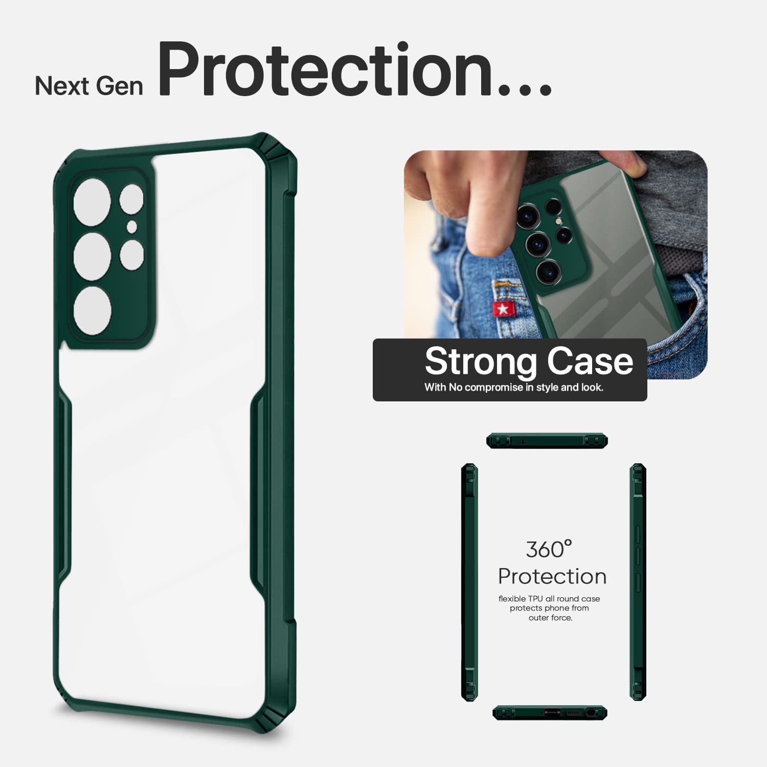 Green Hybrid mobile back cover for Samsung S23 Ultra 5G – Pikkme – photo 6
