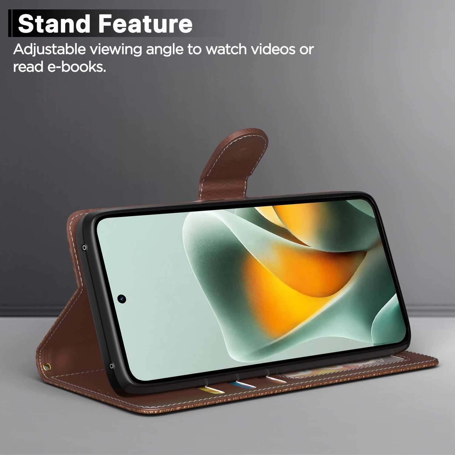 Pikkme Moto Edge 70 Max 5G Wallet tan flip cover – photo 3