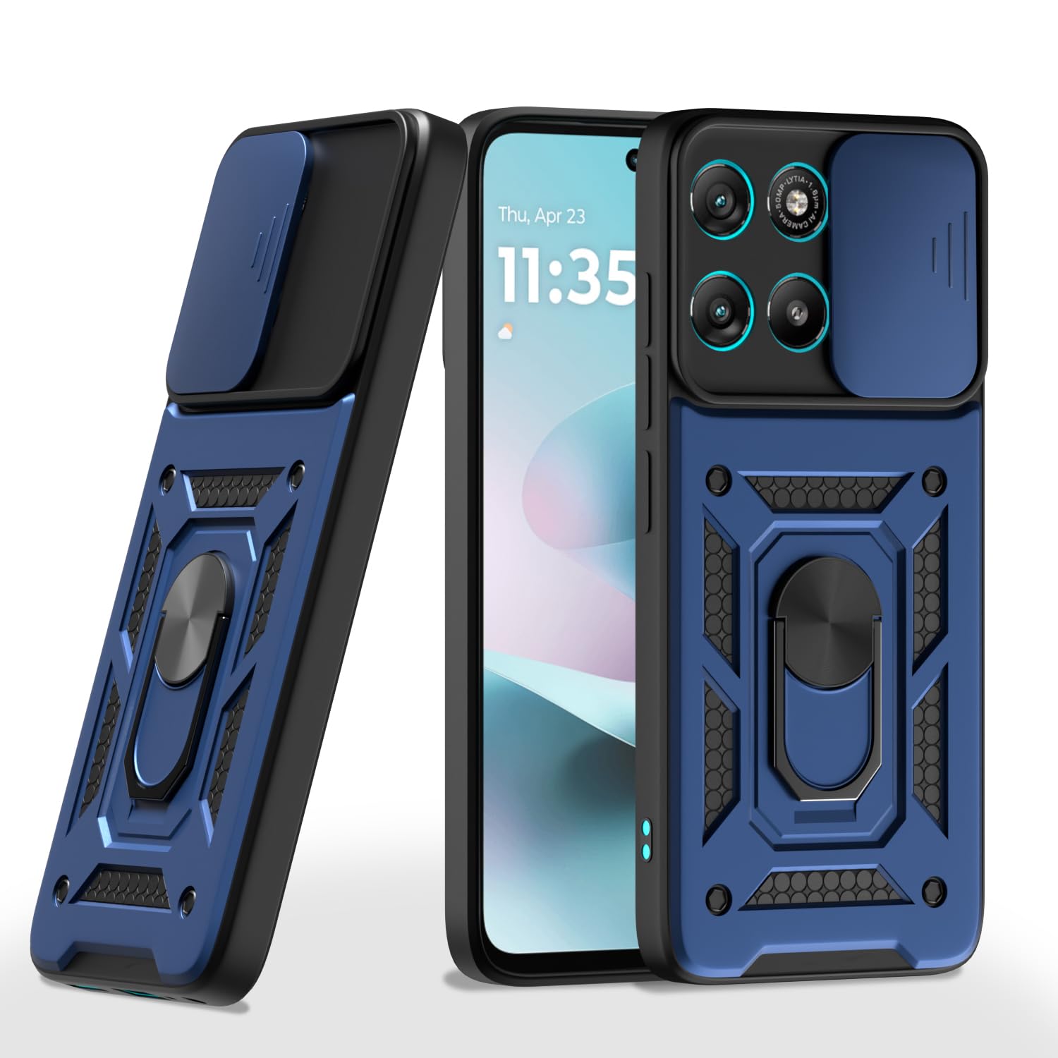 Pikkme Moto G67 Power 5G/G57 Power 5G/360 D10 Camera Shield blue mobile back cover