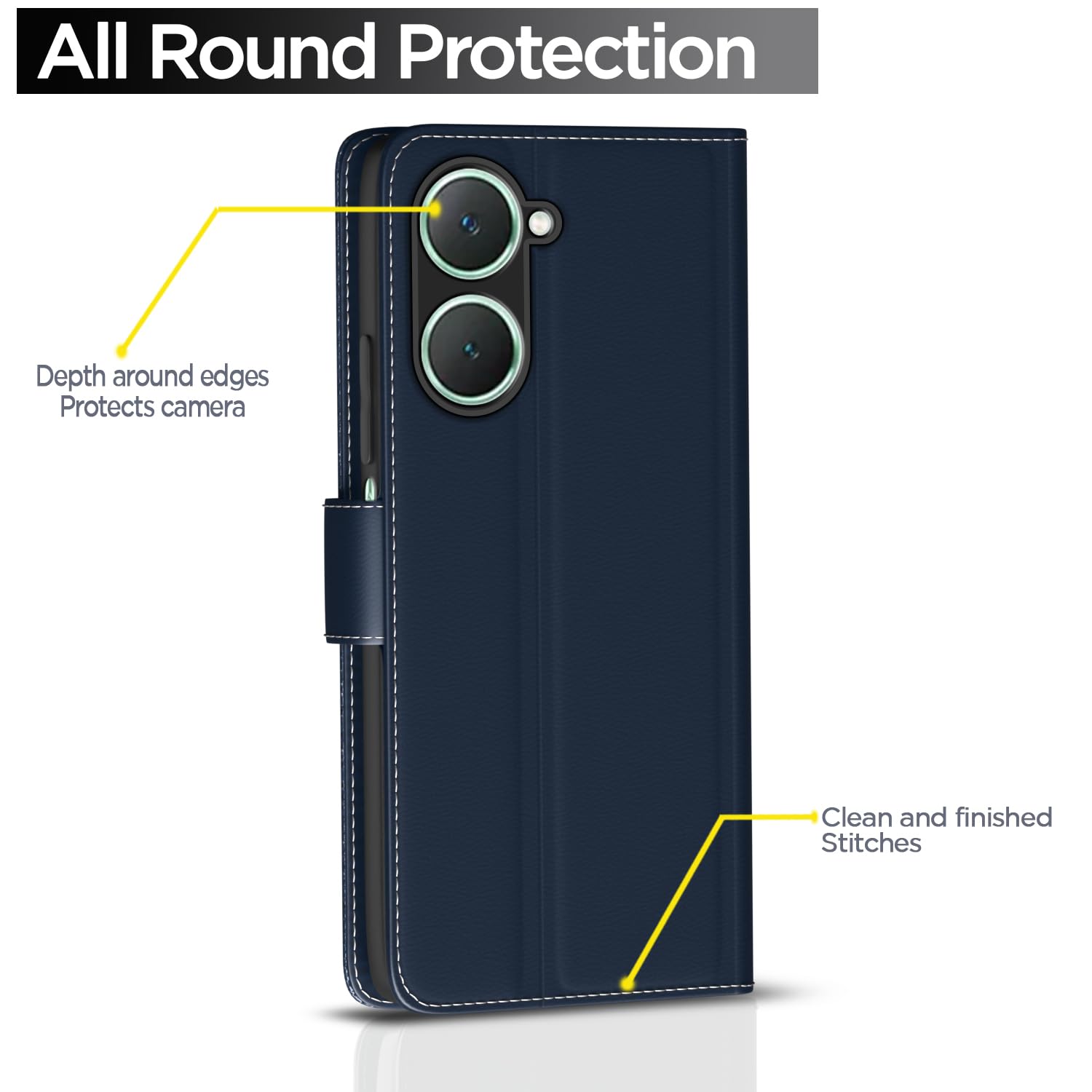 iQOO Z9 Lite 5G/Vivo T3 Lite 5G/Vivo Y18/Y18e/Y03 flip case in blue by Pikkme – photo 4