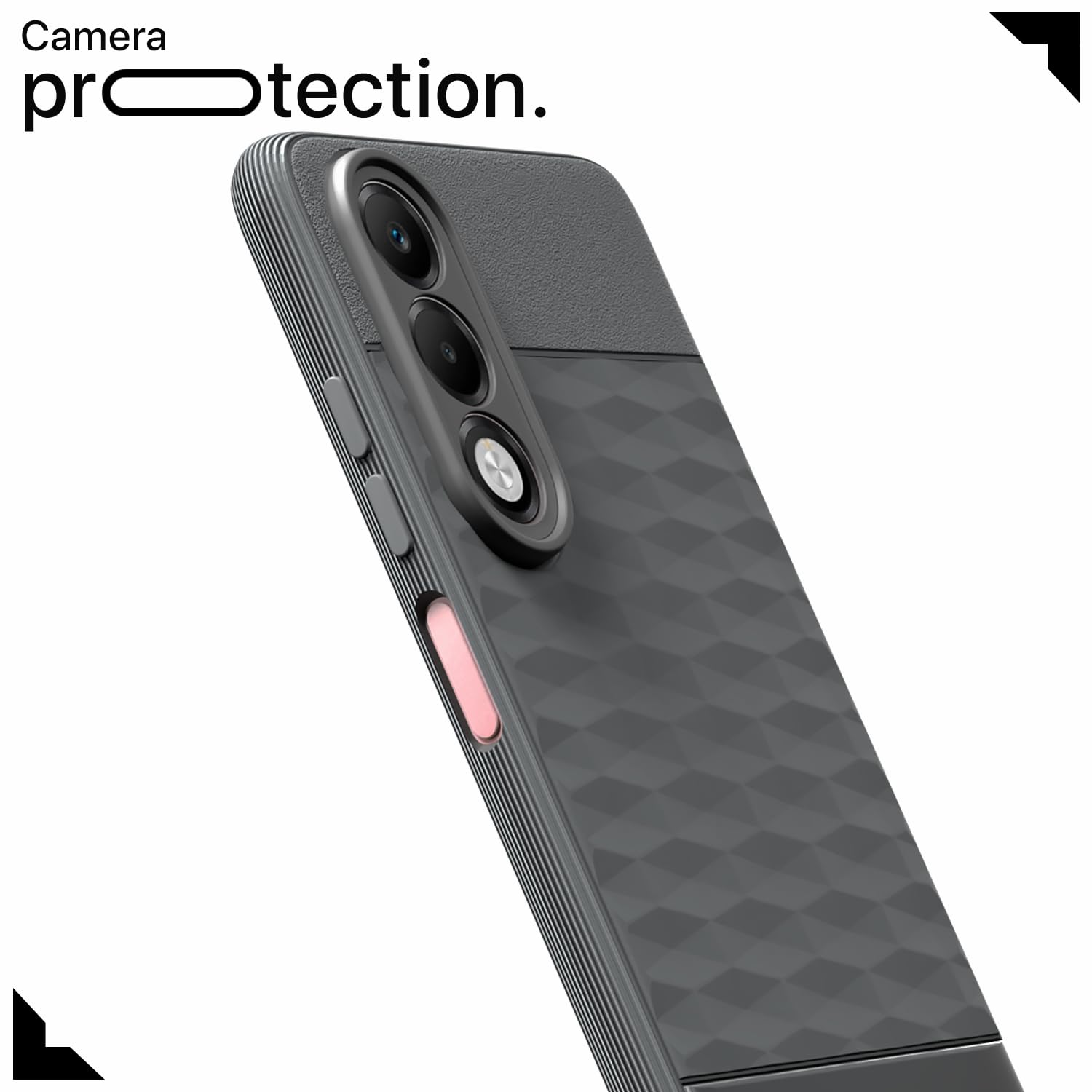 Pikkme Oppo K13x 5G Shockproof Soft Flexible Gencase Back cover (Grey)