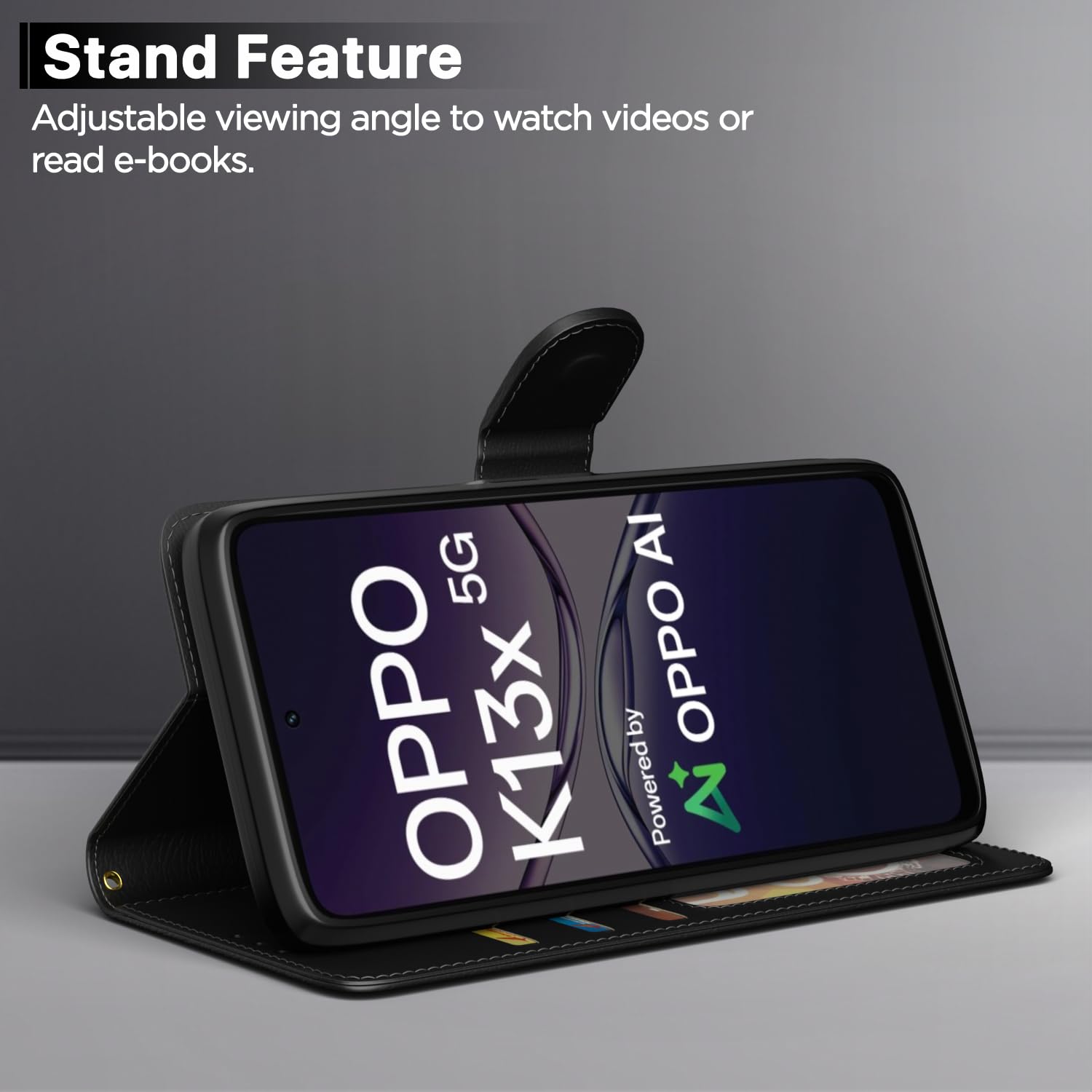 Pikkme Oppo K13x 5G Wallet black wallet flip cover – photo 3