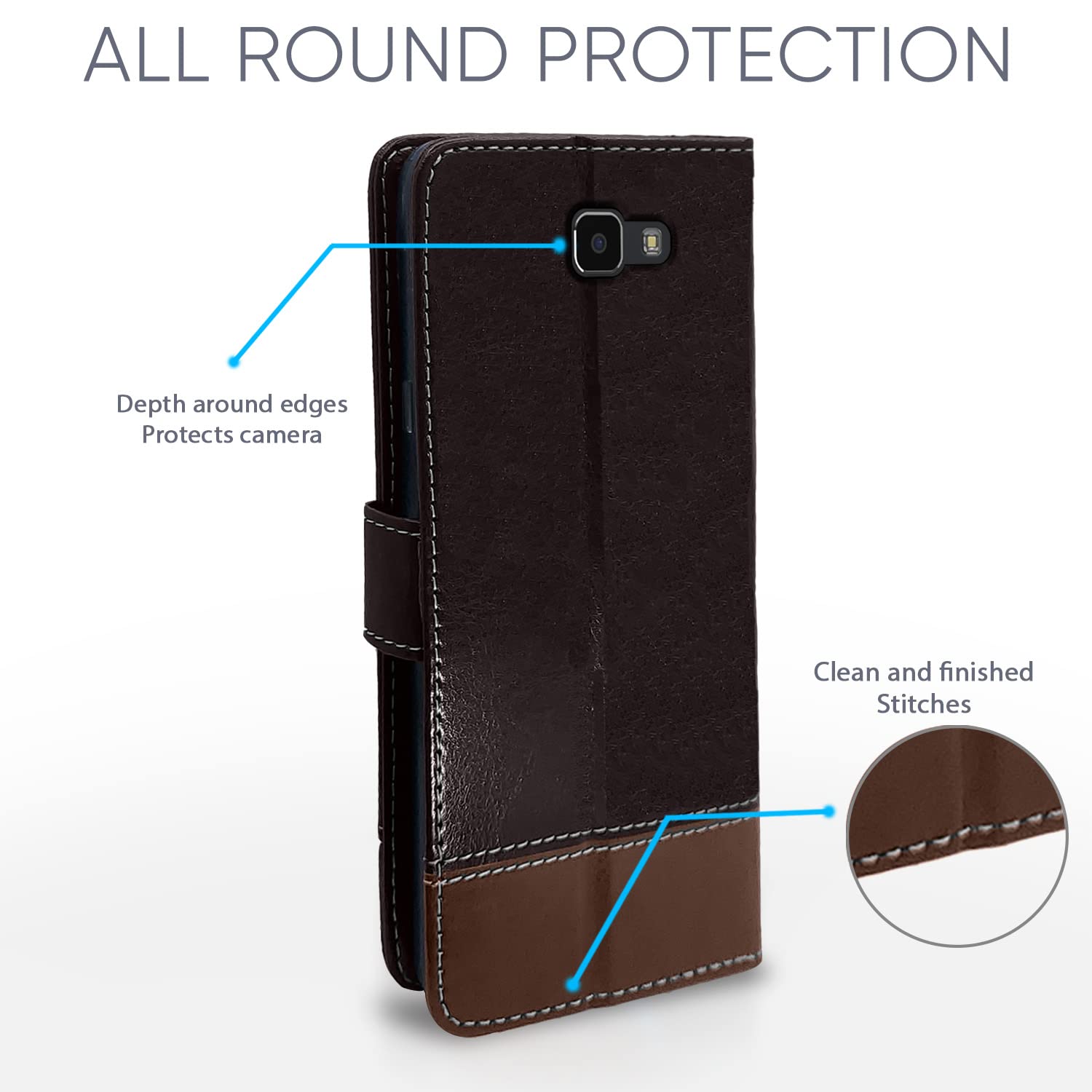 Pikkme Samsung J7 Prime coffee & brown flip cover – photo 4