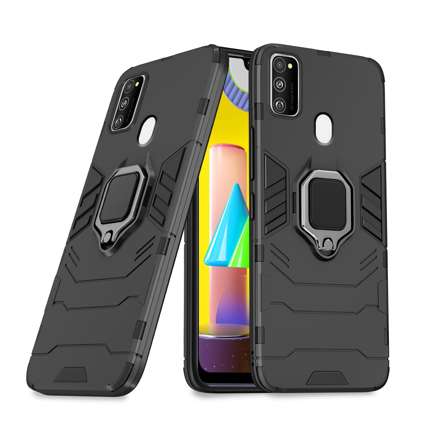 Samsung Galaxy M21 / M30s / M21 2021 D5 Tough Armor Back Cover - Black