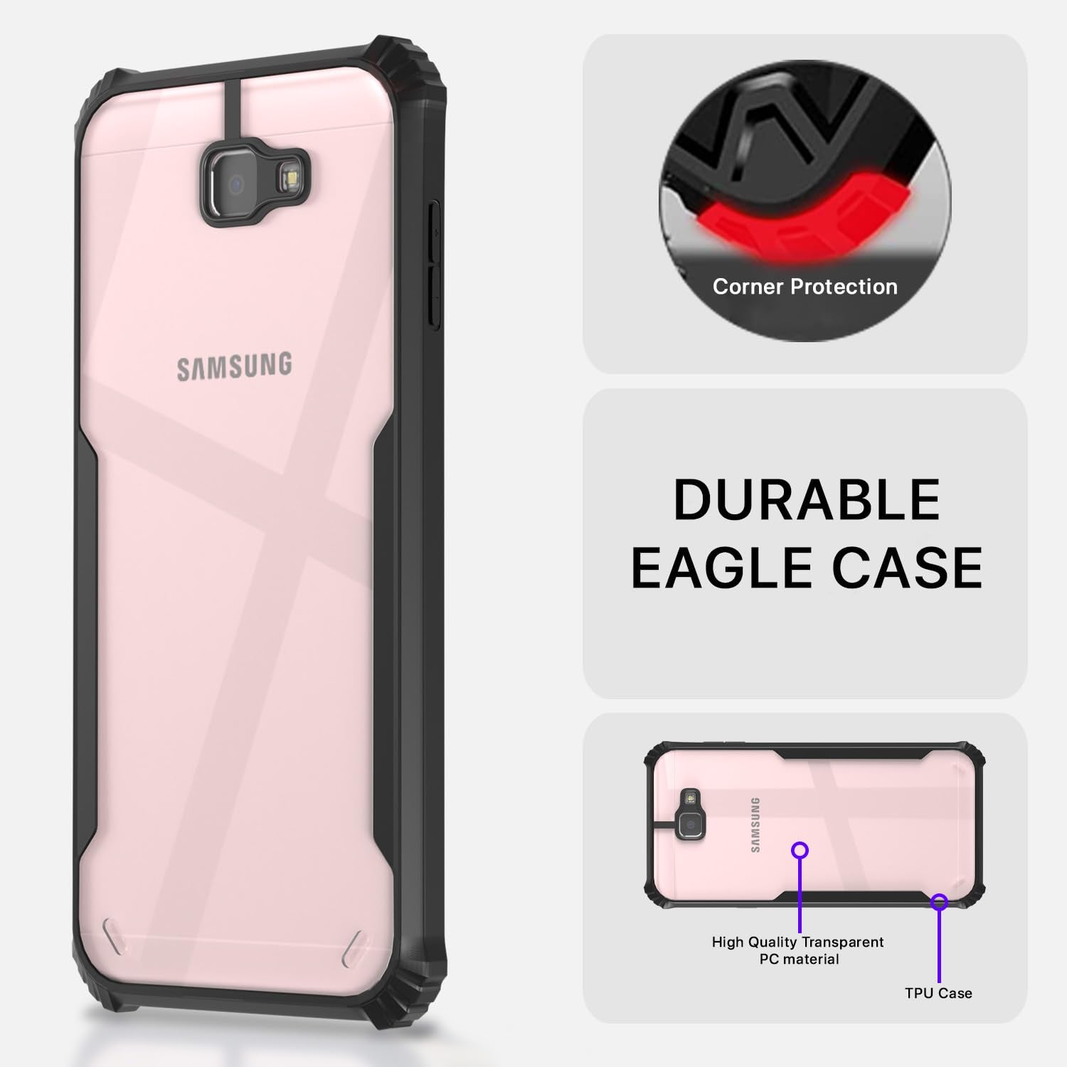 Pikkme Samsung Galaxy J7 Prime Eagle Back Cover (Black)