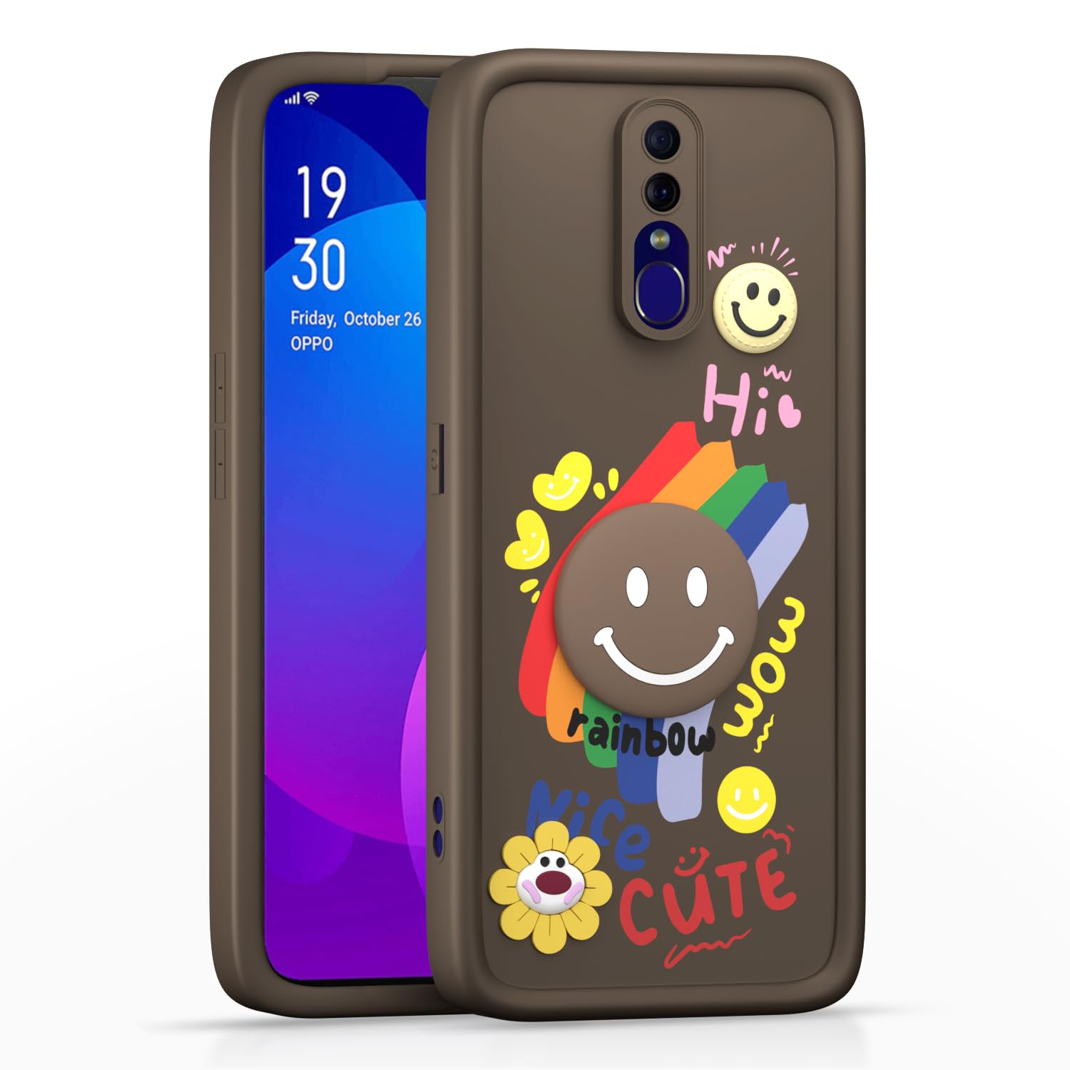 Pikkme Oppo F11 Soft Silicone brown back cover