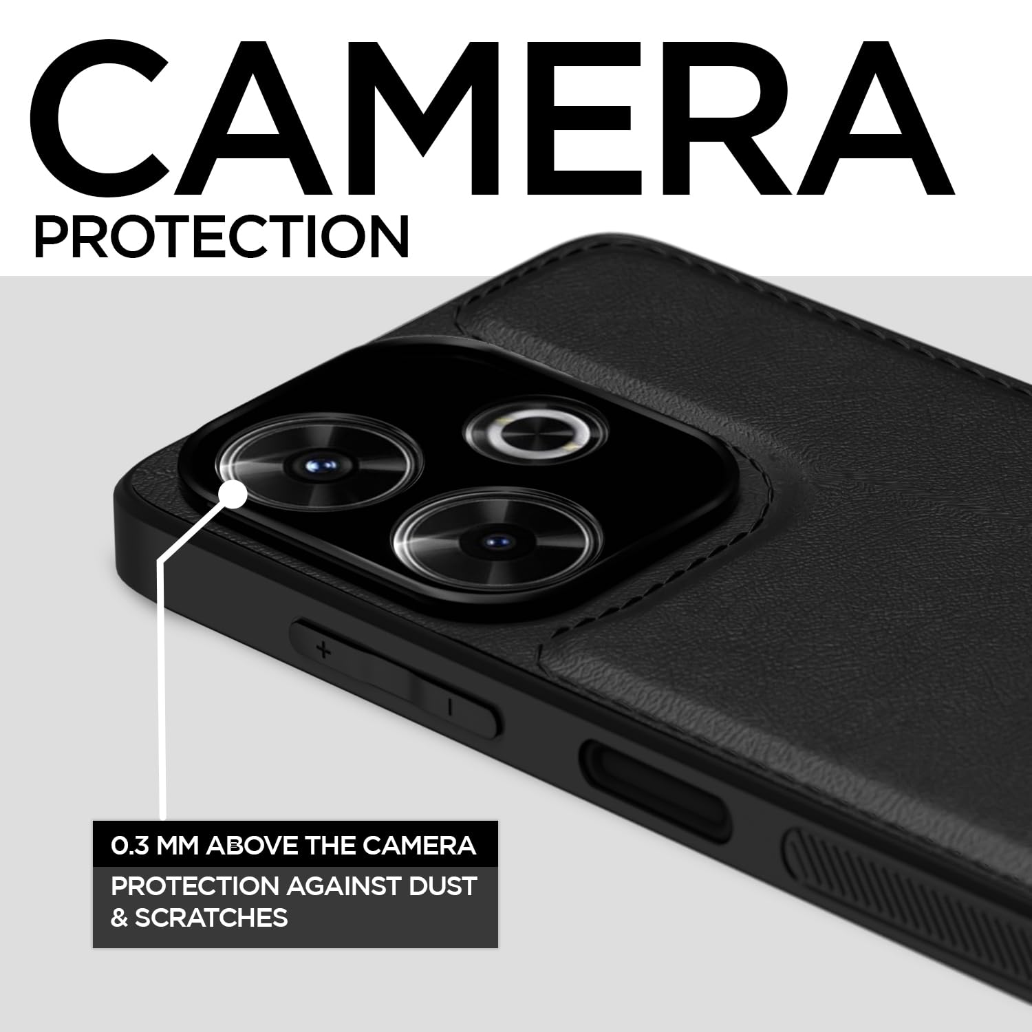 Redmi 13/Poco M6 Plus 5G Leather mobile cover in black by Pikkme – photo 3