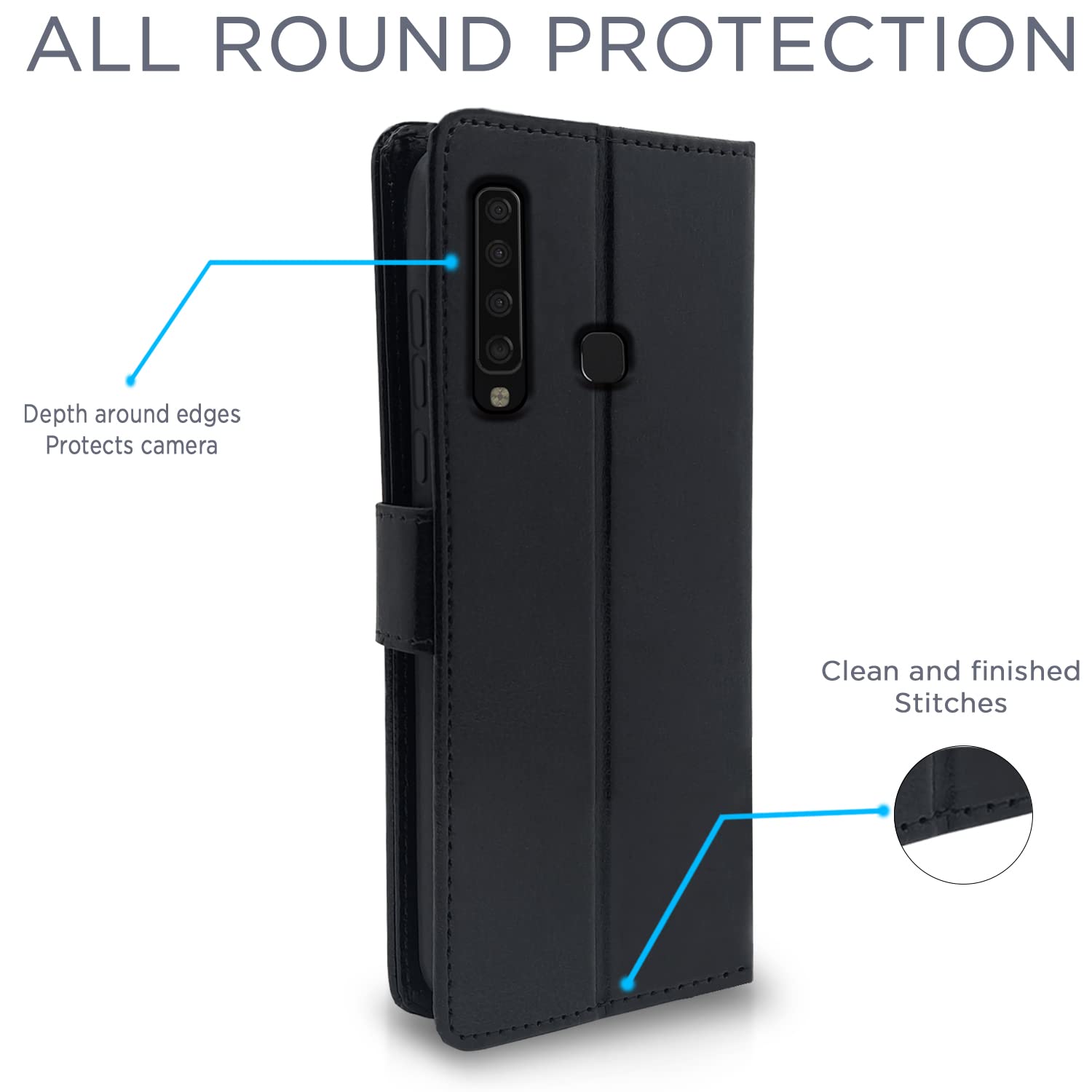 Pikkme Samsung Galaxy A9 2018 Vintage Flip Cover (Black)