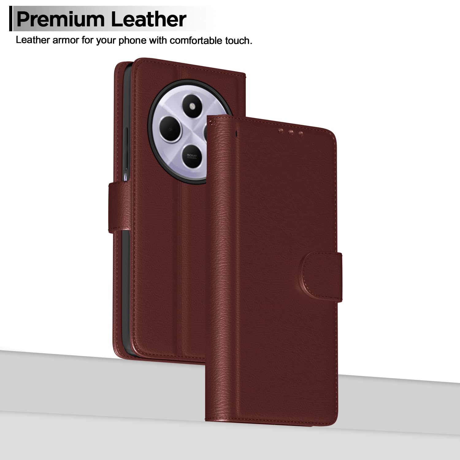 Pikkme brown mobile flip cover for Poco M7 5G – photo 2