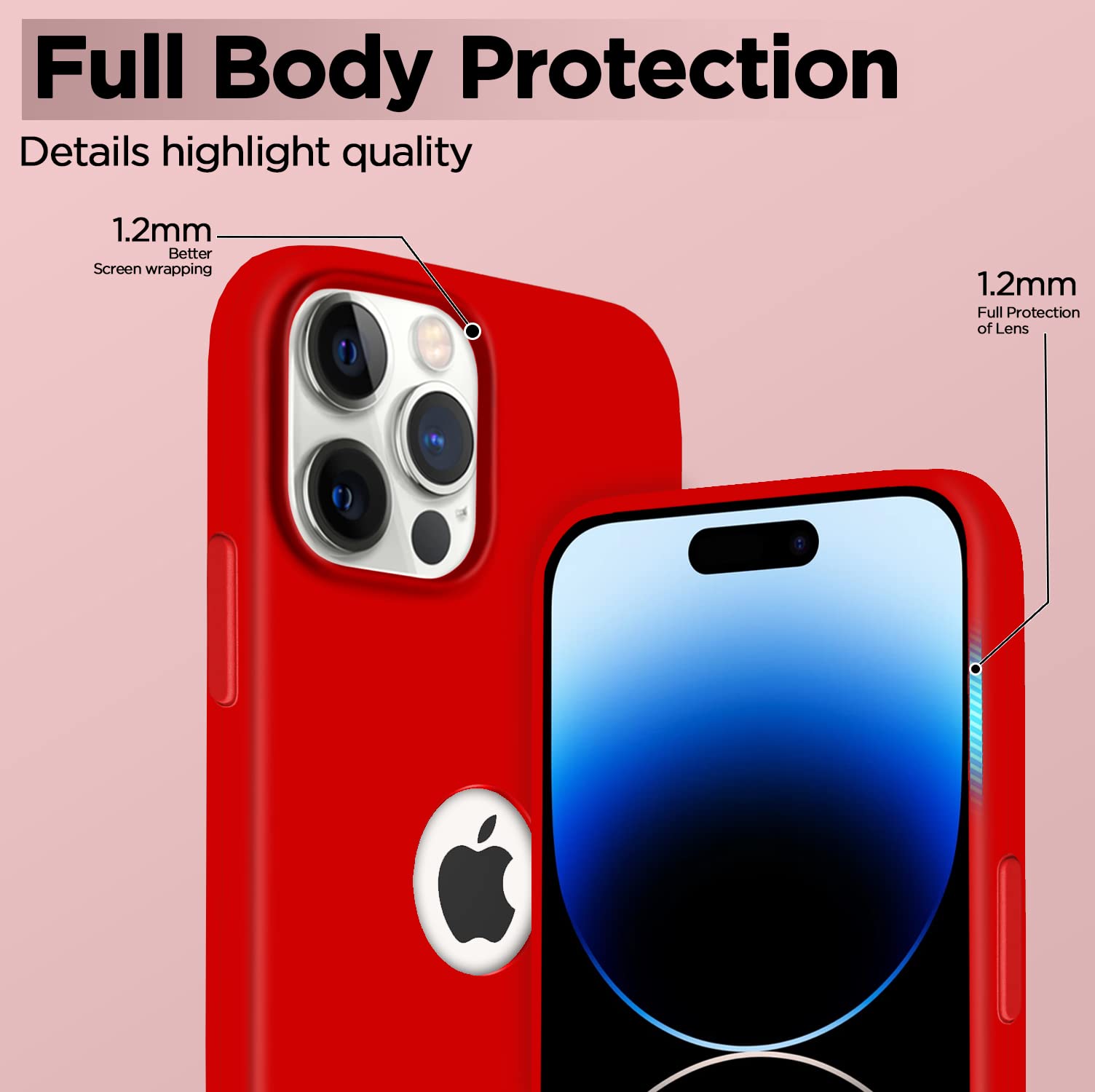 iPhone 14 Pro Soft Silicone phone cover in red by Pikkme – photo 3