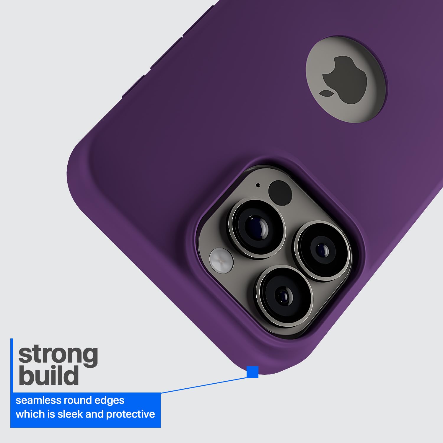 Pikkme iPhone 16 Pro Max Super Soft Silicone Back Cover (Grape)