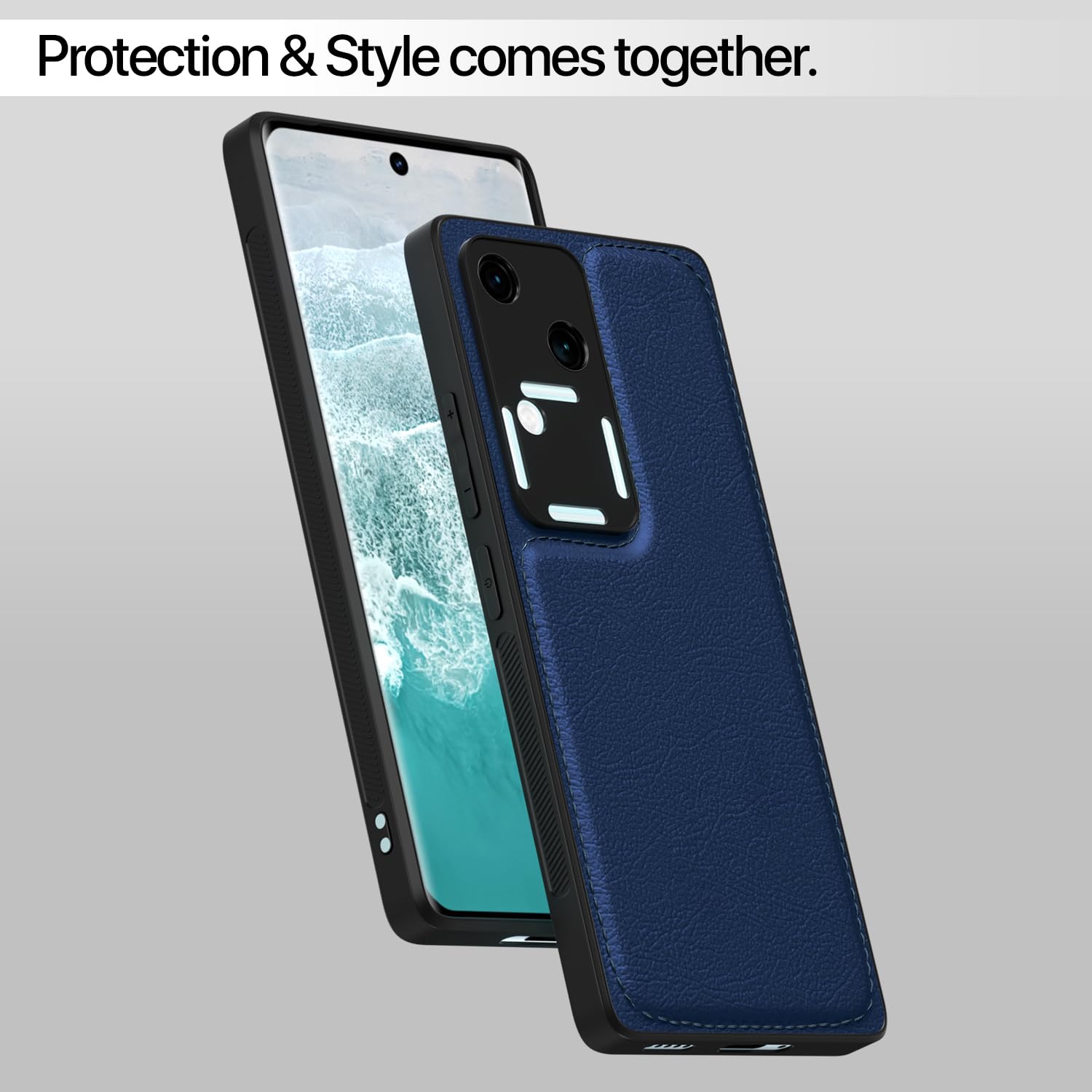 Pikkme Vivo V30 / V30 Pro 5G Leatherback Back Case | Blue