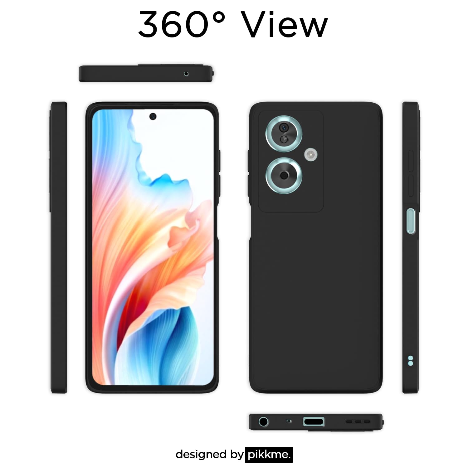 Pikkme Oppo A79 5G Liquid Silicone Back Cover | Black