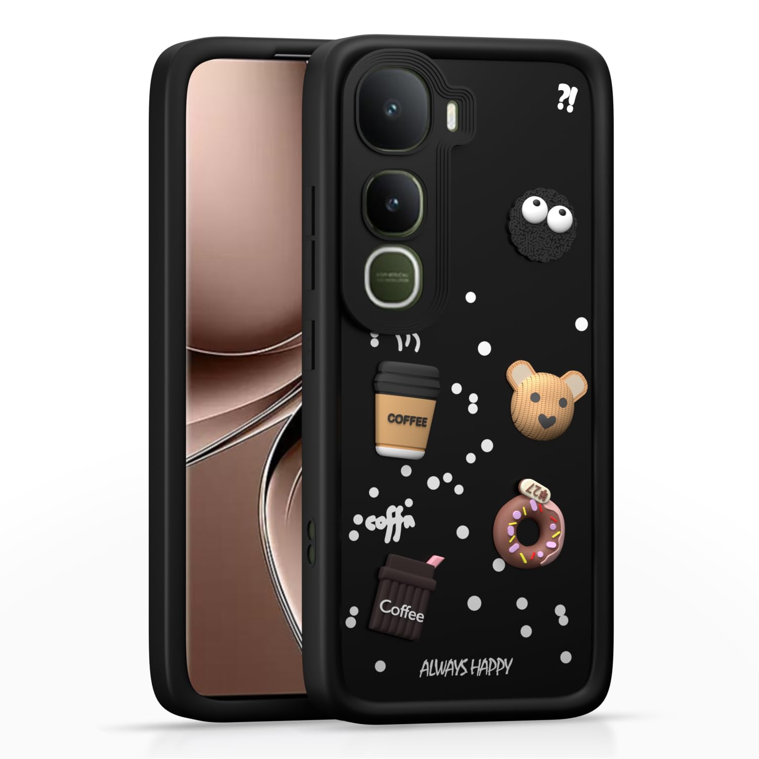 Pikkme Vivo Y400 5G/3D Silicone black mobile back cover
